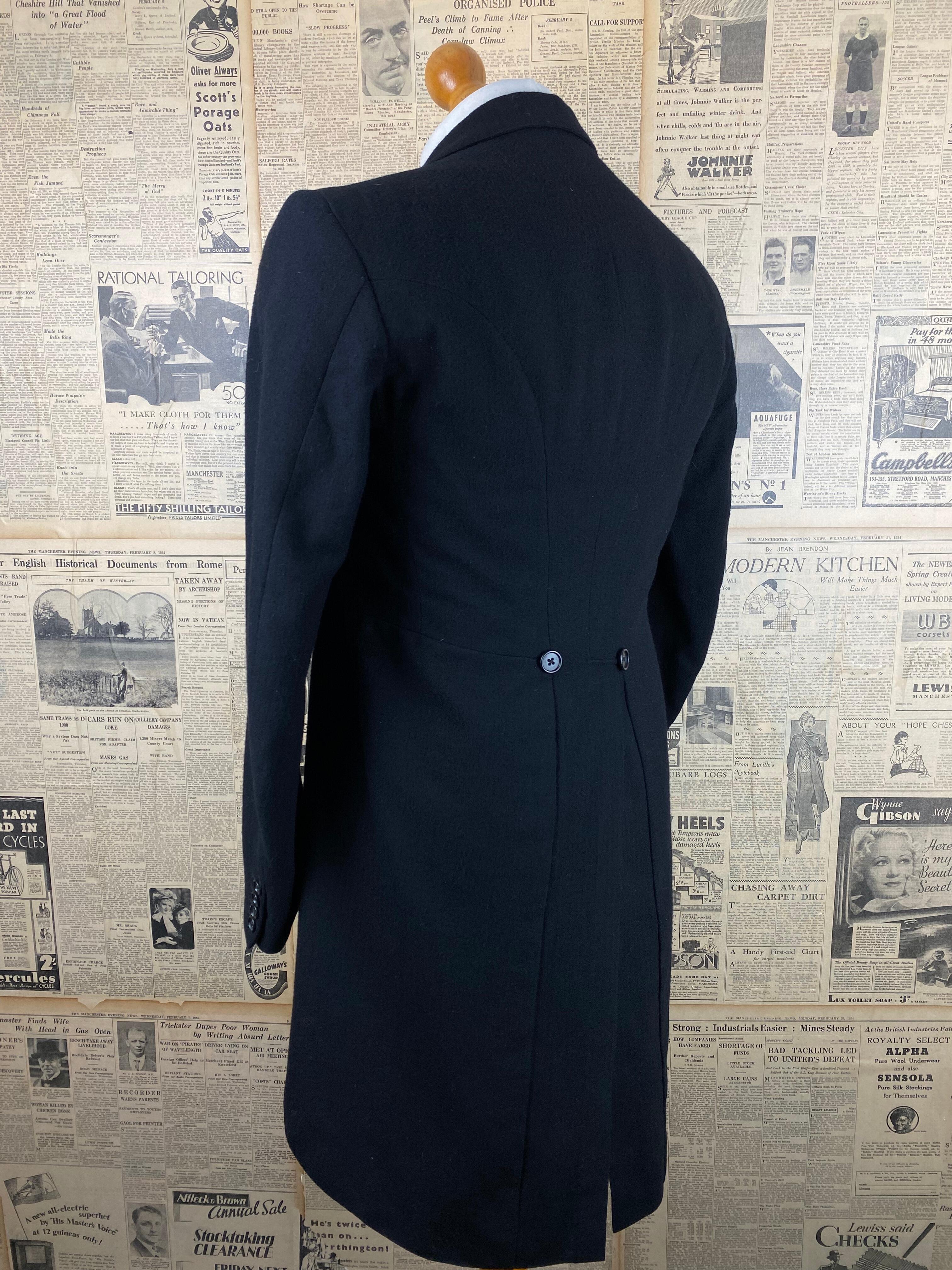 17> Vintage 1930's bespoke morning tailcoat size 38 40