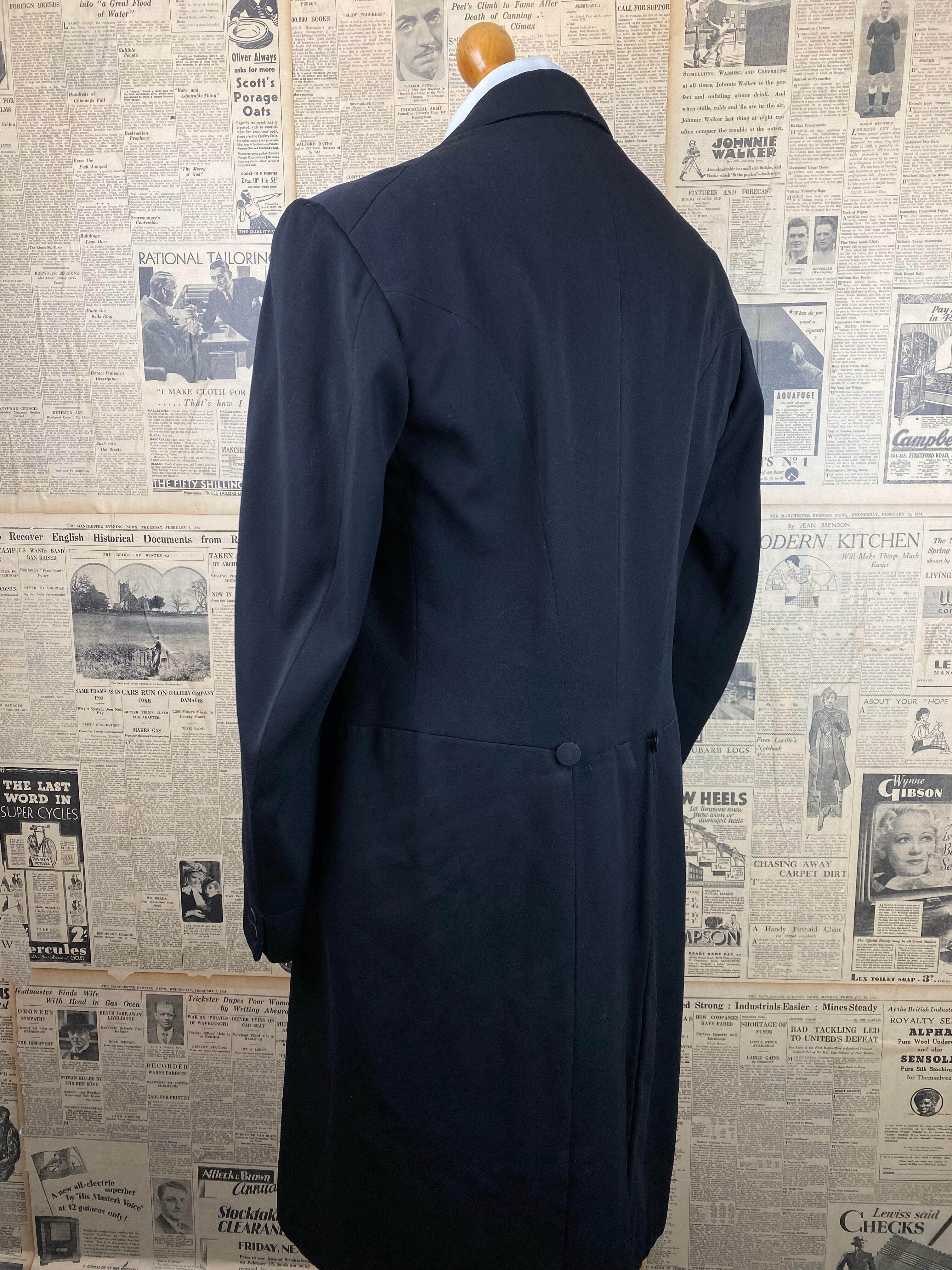 Vintage 1920's four button frock coat size 42 long