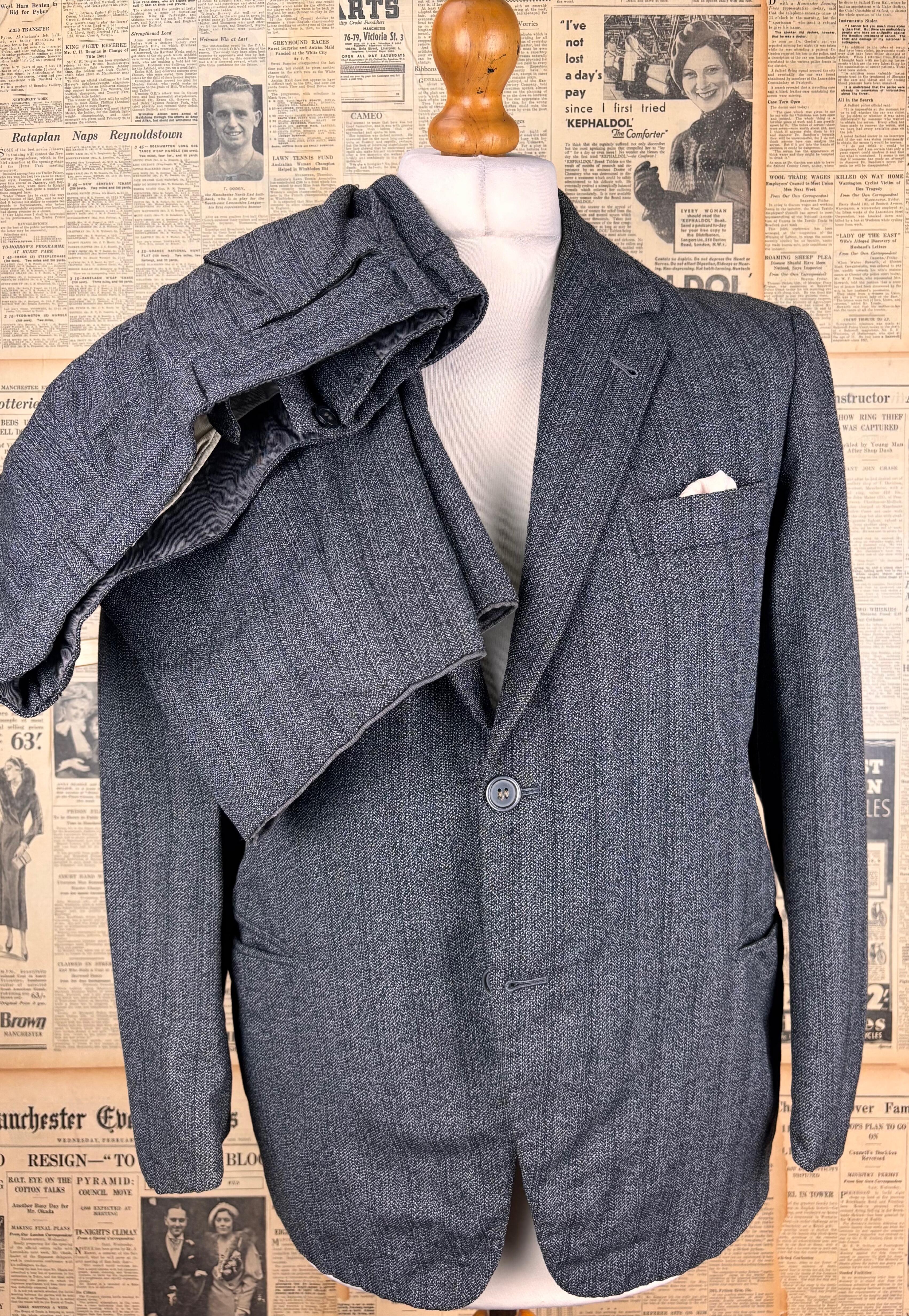 Holland & sherry three piece grey suit size 44 long