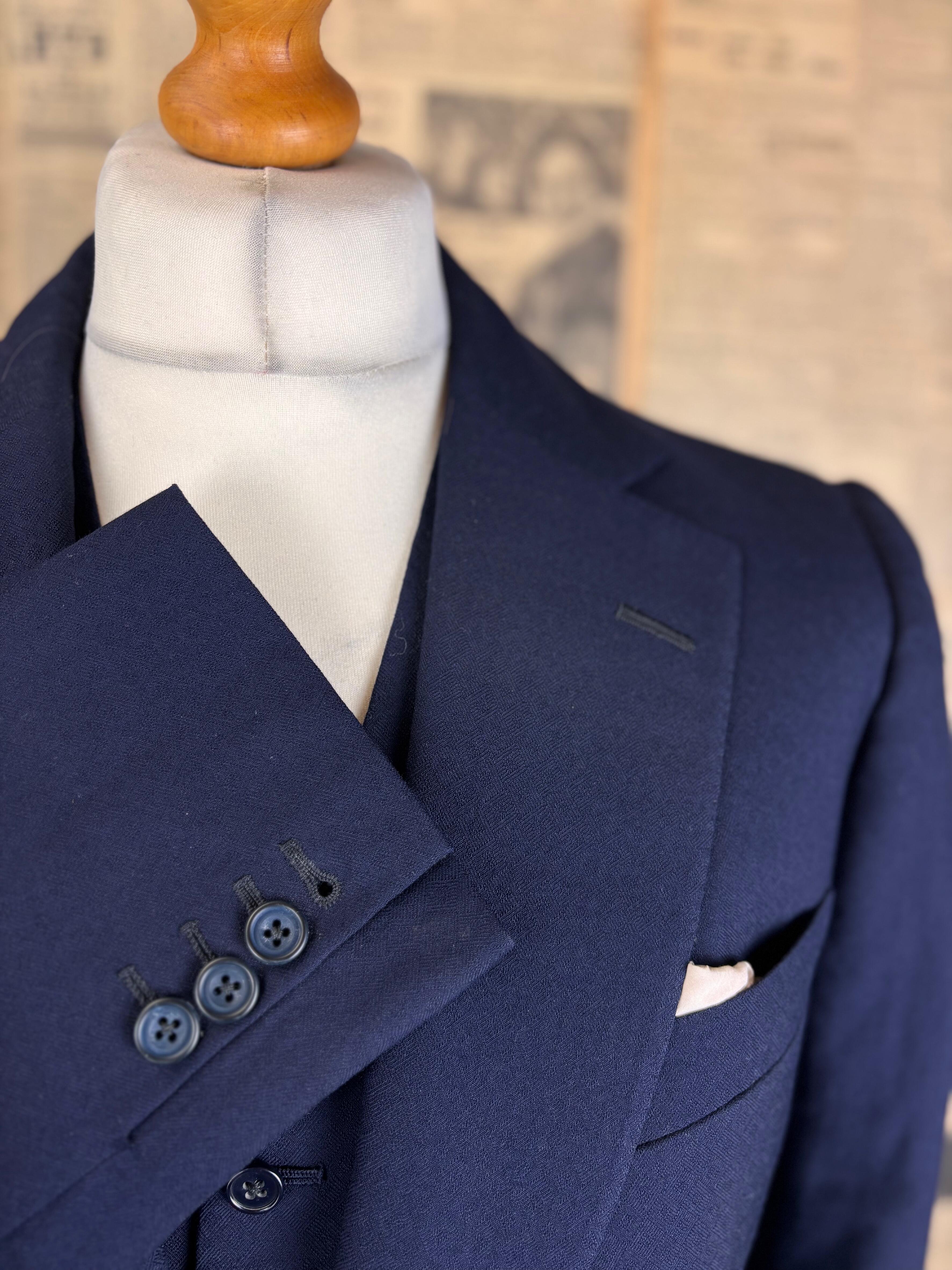 1972 Tommy Nutter Nutters three piece navy suit size 40