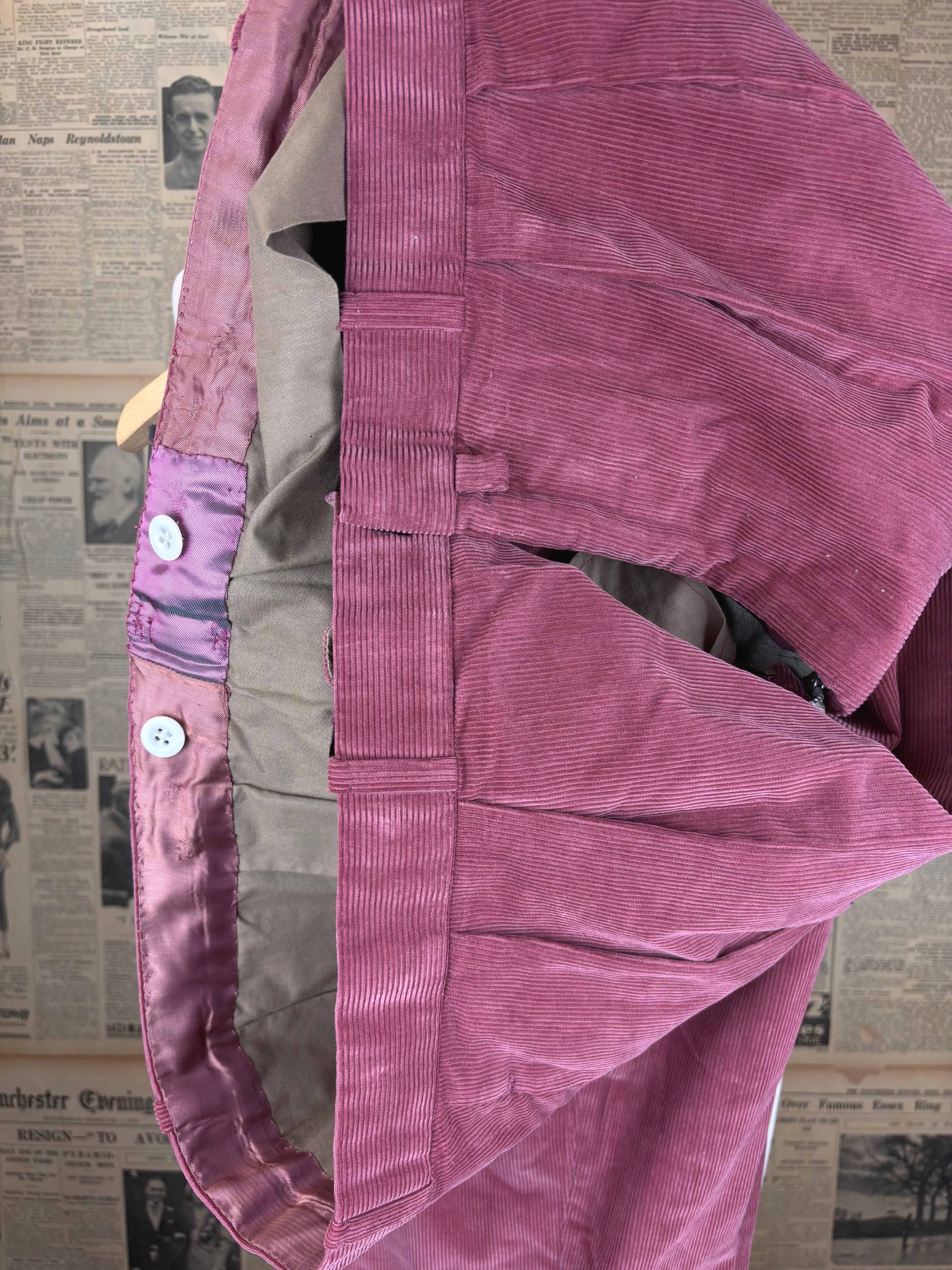 44 46 Anderson & Sheppard pink cord trousers size 44 46 short