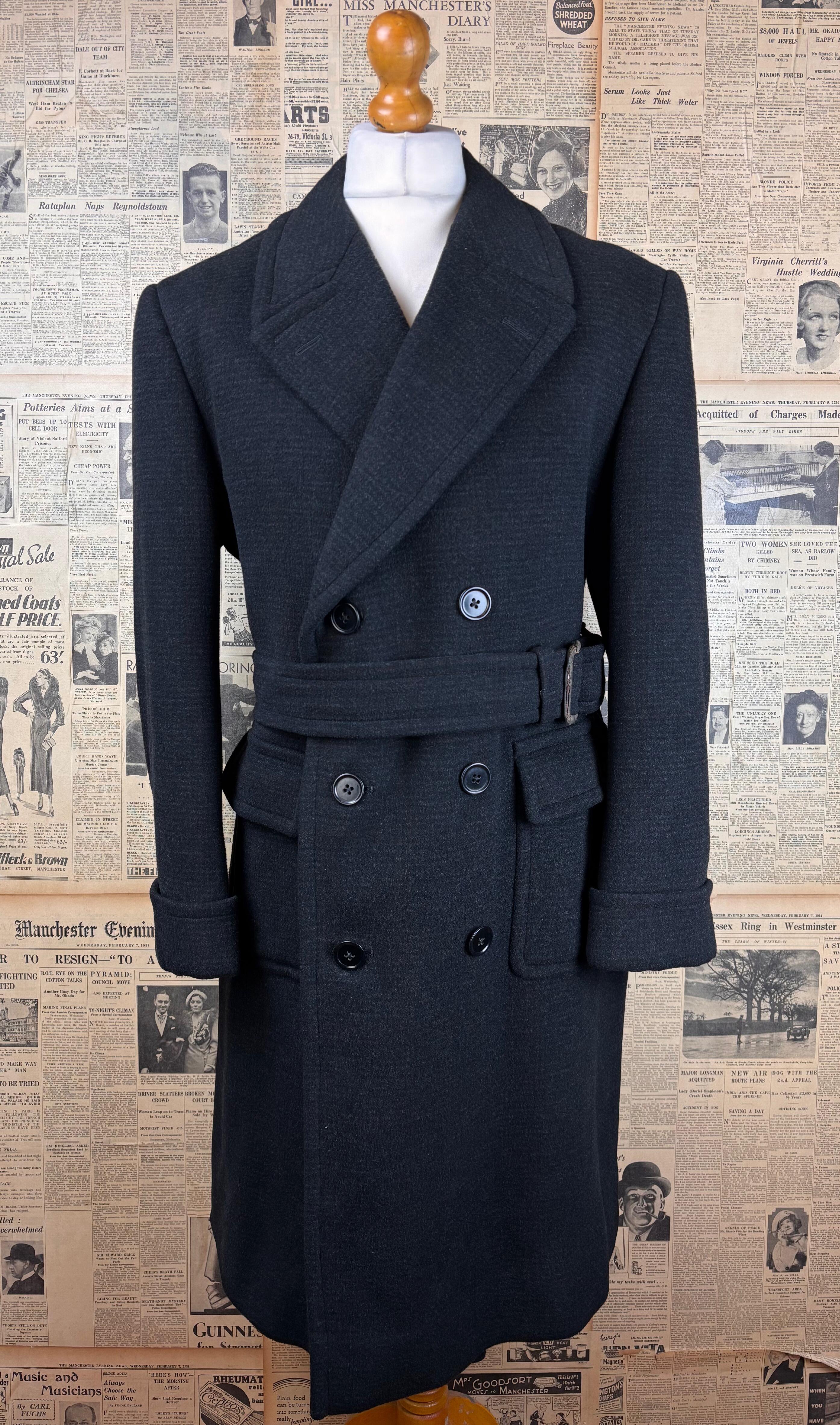 Vintage 1960's Loden blue overcoat size 46