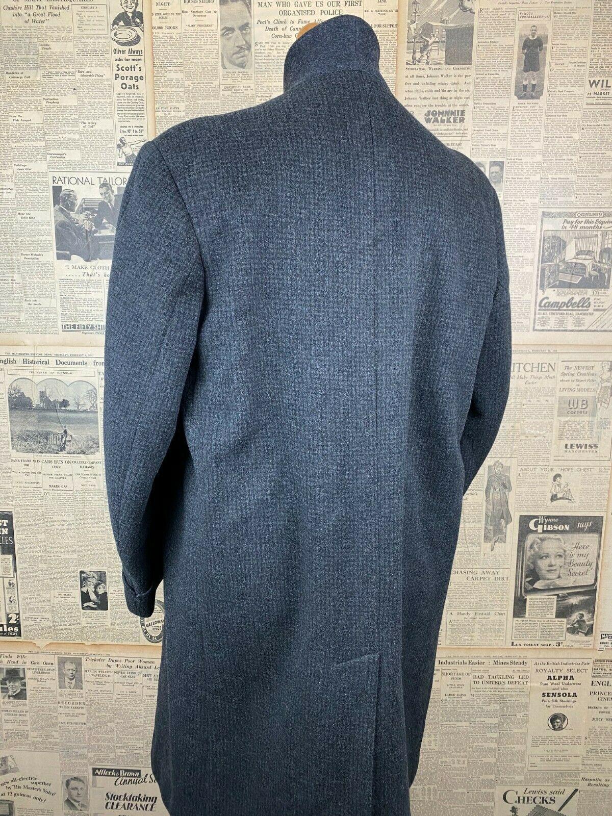 Vintage Austin Reed 1960's grey wool overcoat size 44