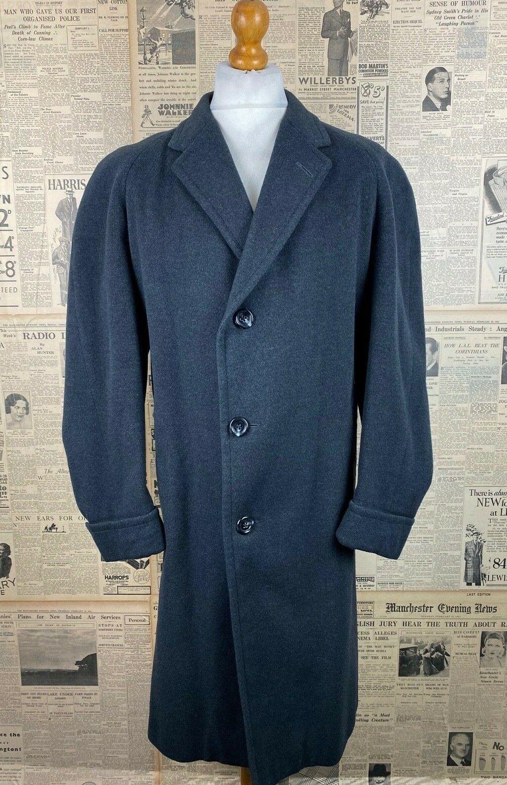 Vintage crombie 1950's 60's grey raglan sleeve city overcoat size 44 46