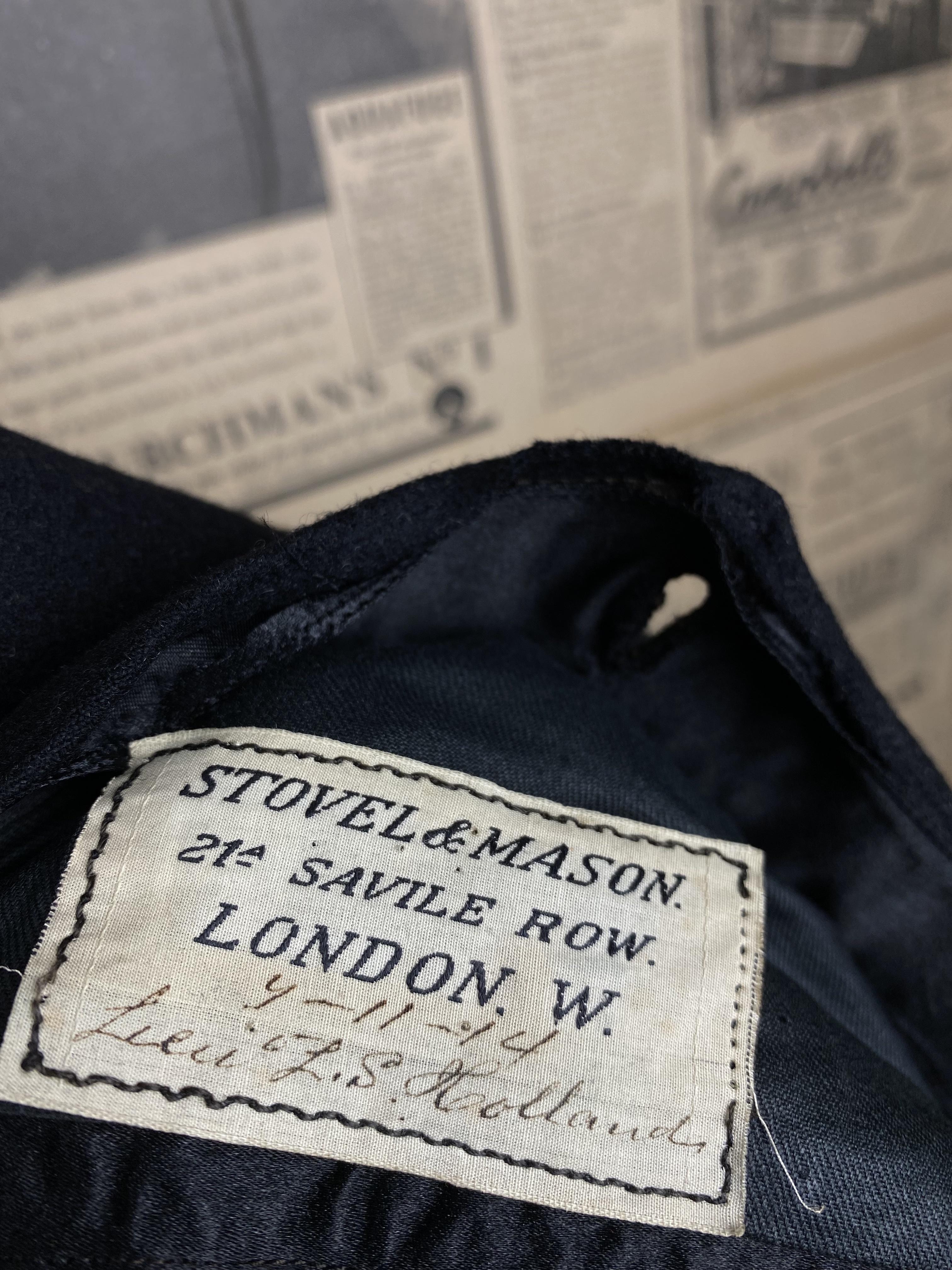Vintage WW1 Edwardian mens bespoke Naval Savile Row overcoat size 36 38