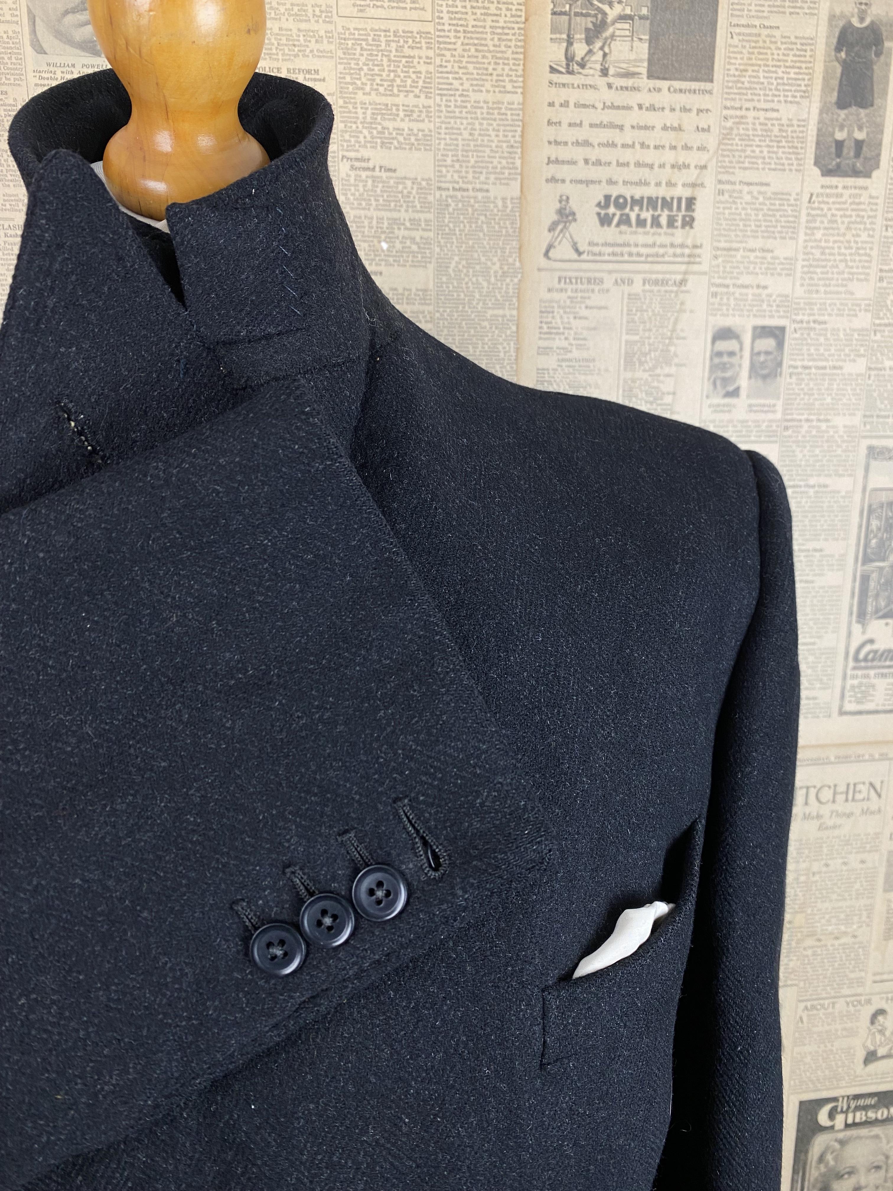 vintage bespoke 1960's Savile Row double breasted overcoat size 42