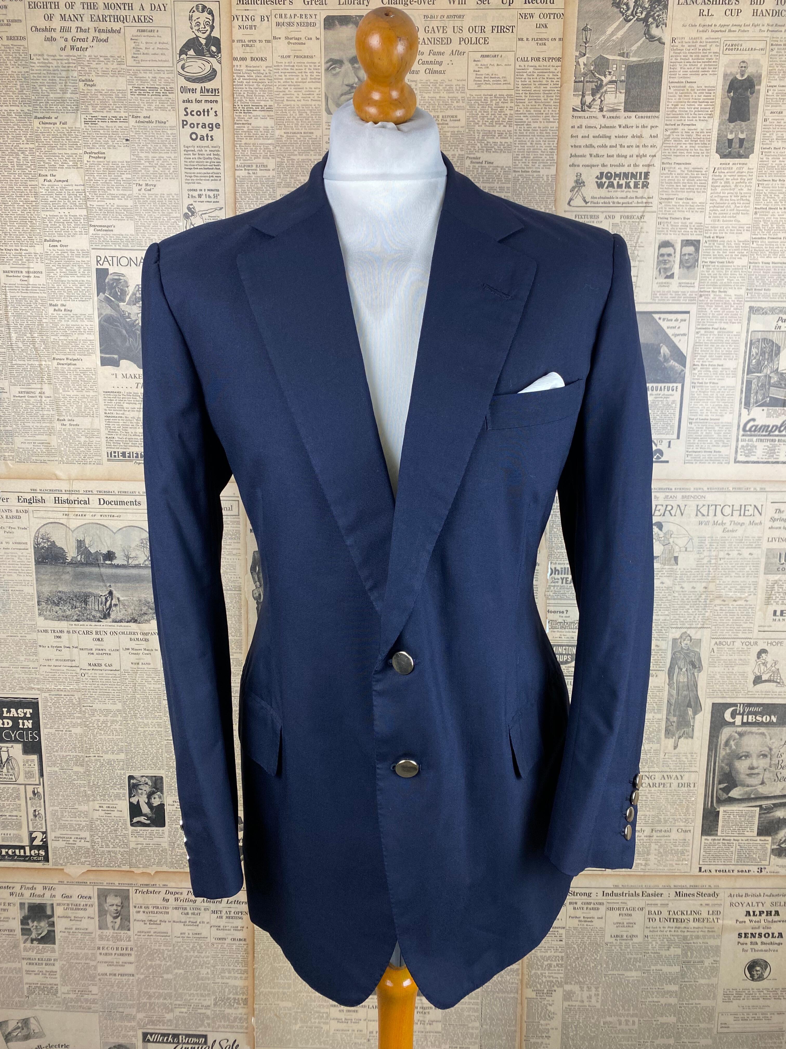vintage savile Row bespoke navy blazer size 42