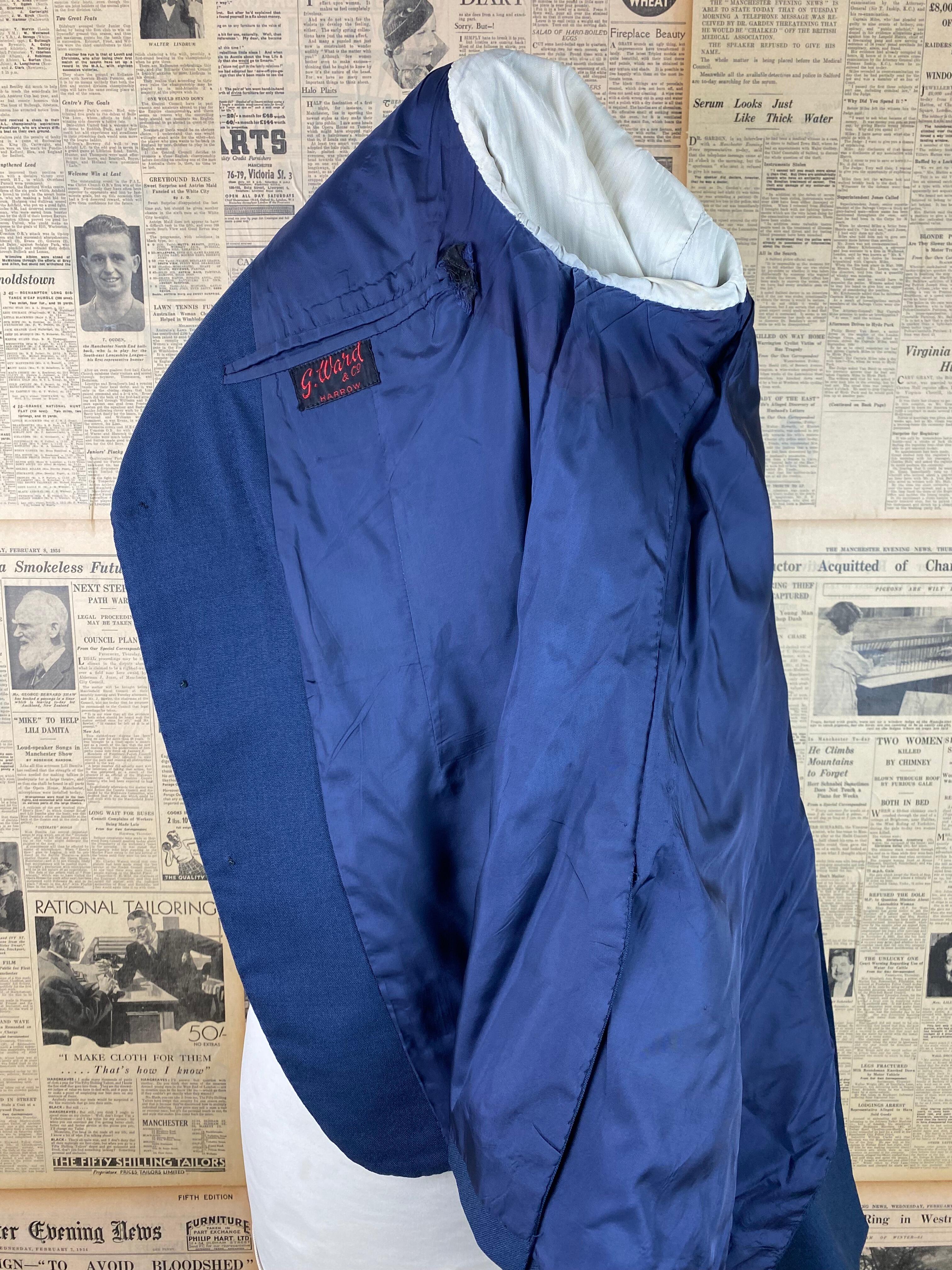 Vintage 1960 s Savile Row Blue Blazer Size 38 Short