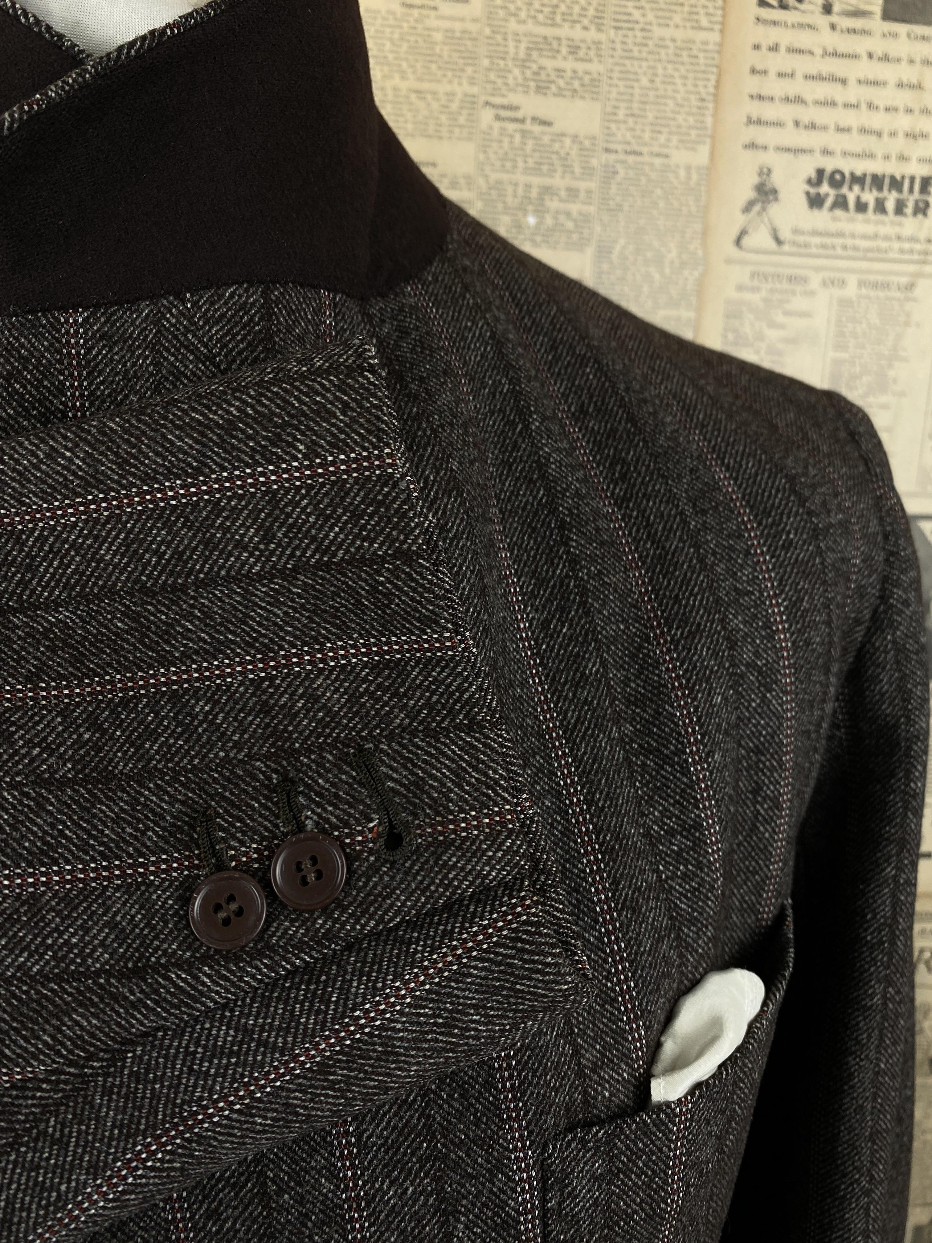 Vintage bespoke Edwardian 1920's tweed jacket and waistcoat size 40 42