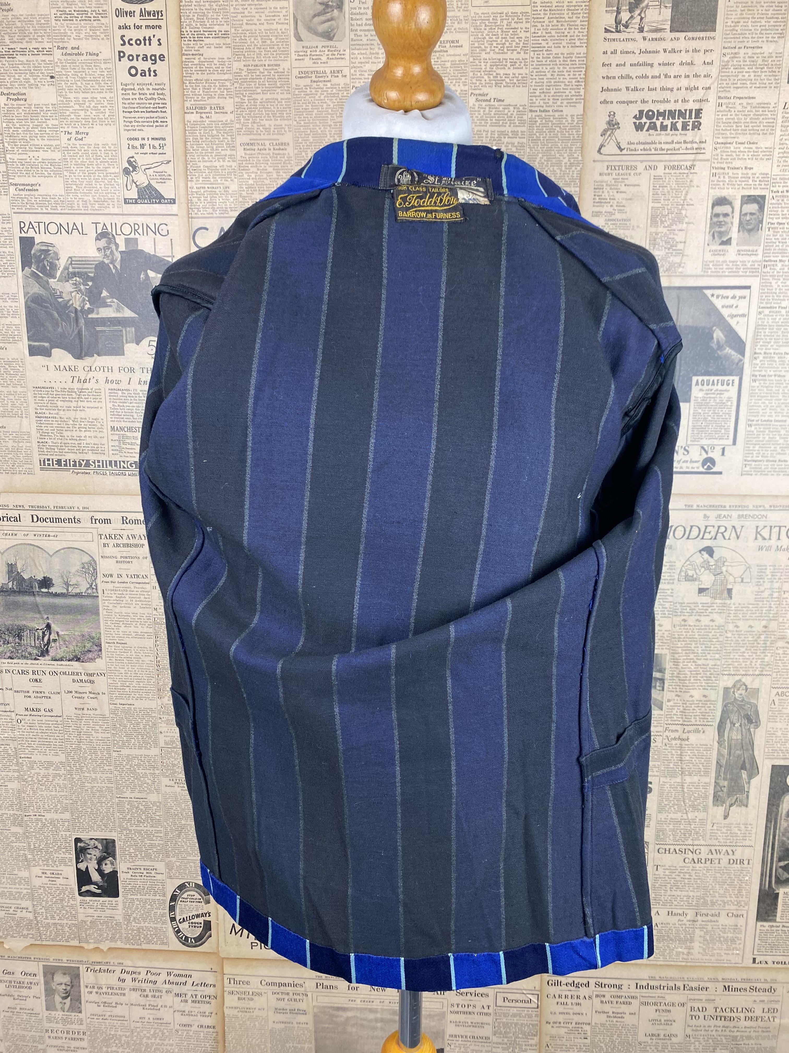 Vintage 1920's 1930's striped college blazer size 38