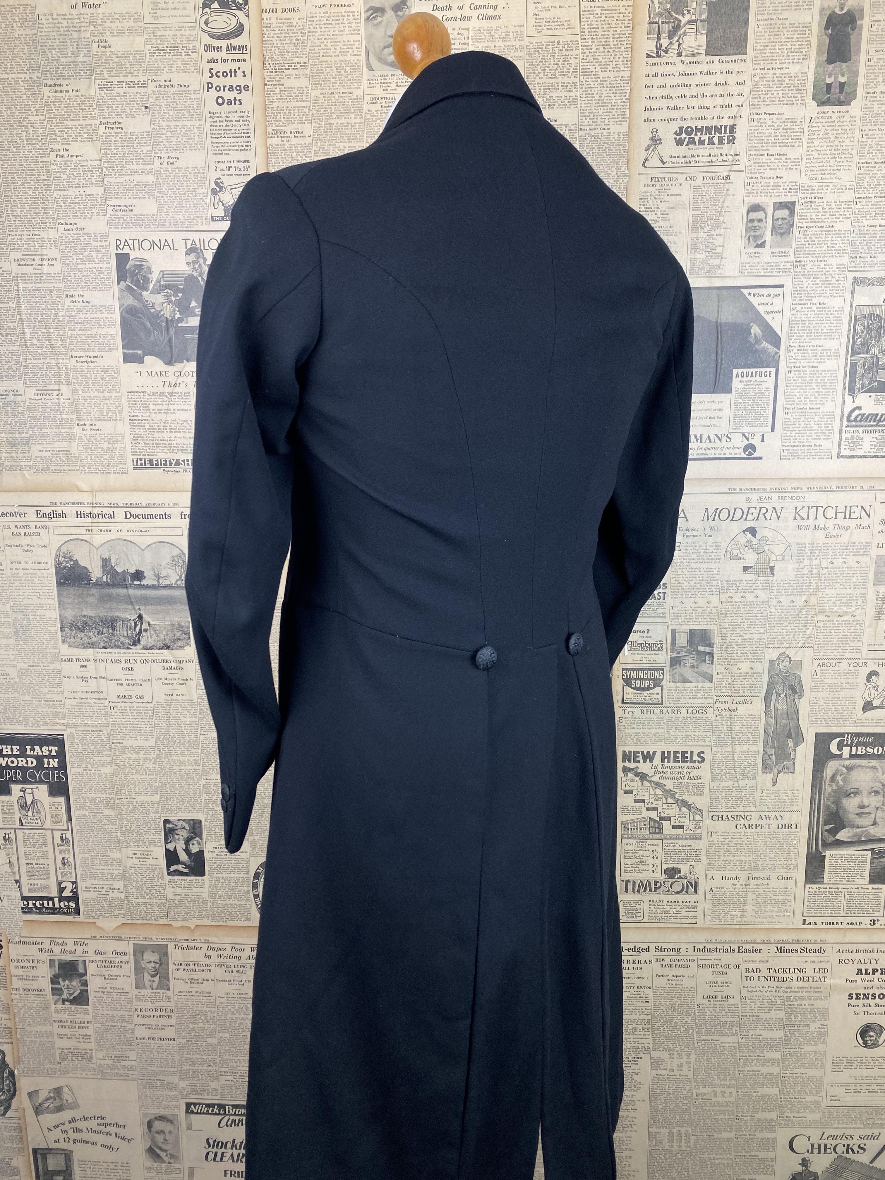 vintage 1920's six button frock coat size 36