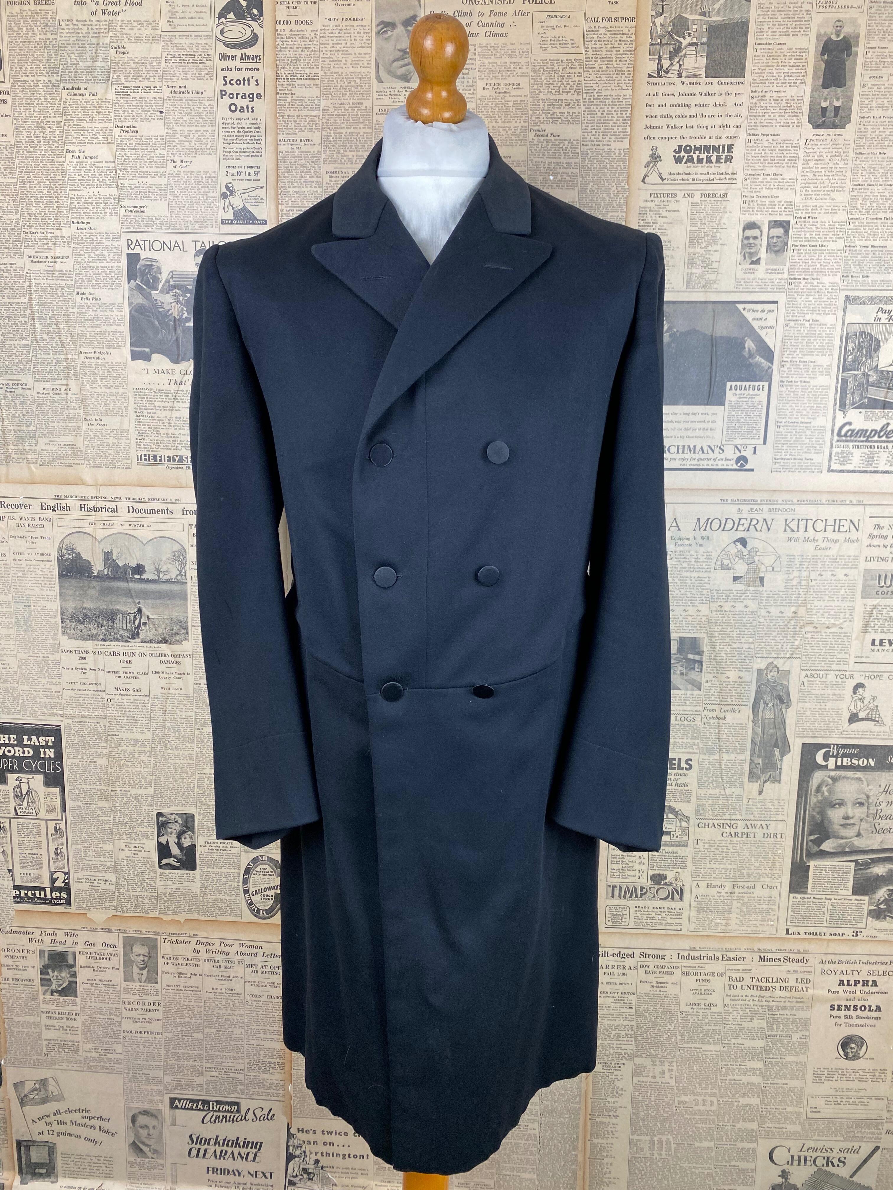 6 Edwardian 1920 s vintage six button frock coat size 40