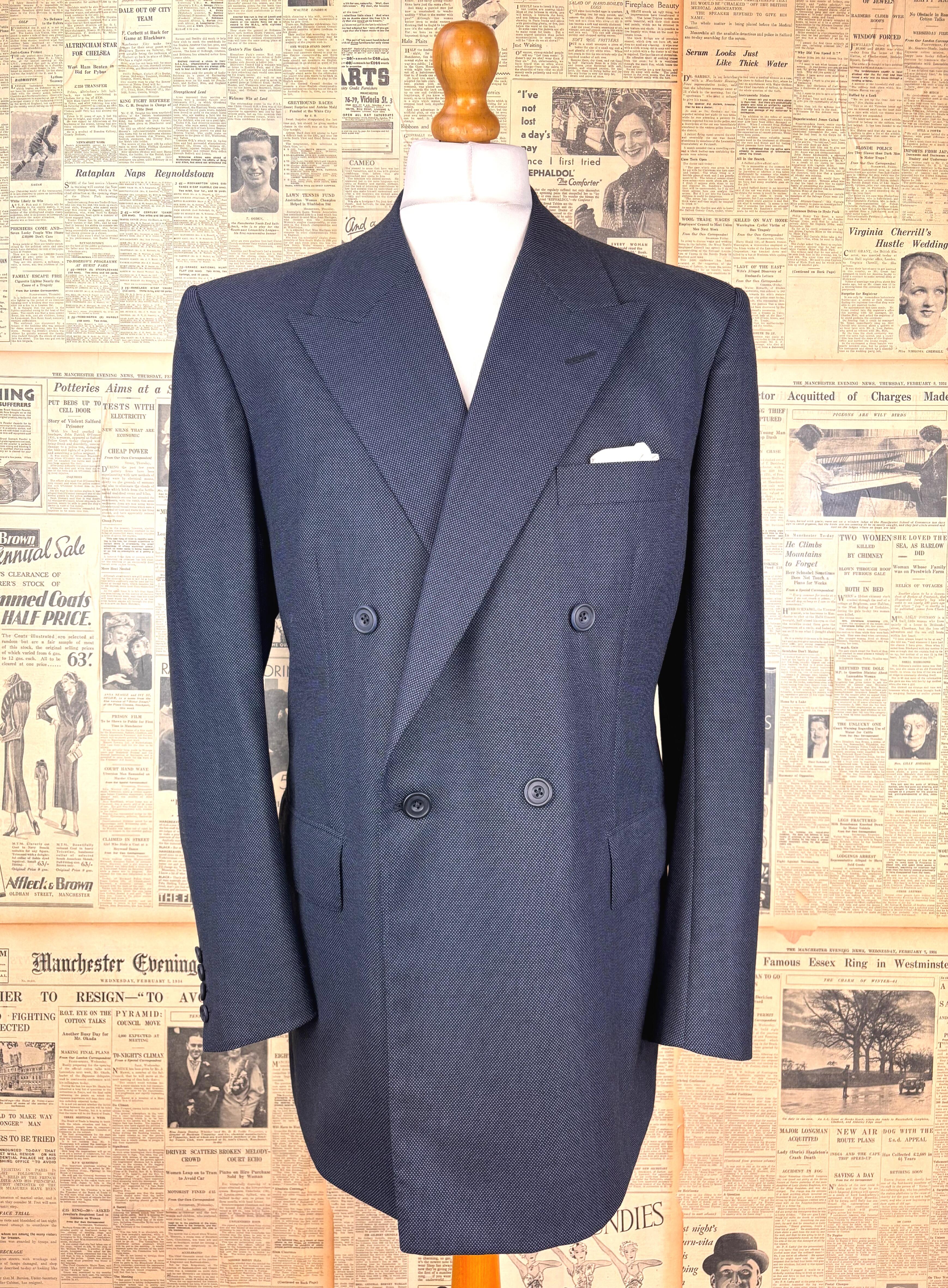 ARC 429 Vintage Savile Row double breasted 1950's grey jacket size 40