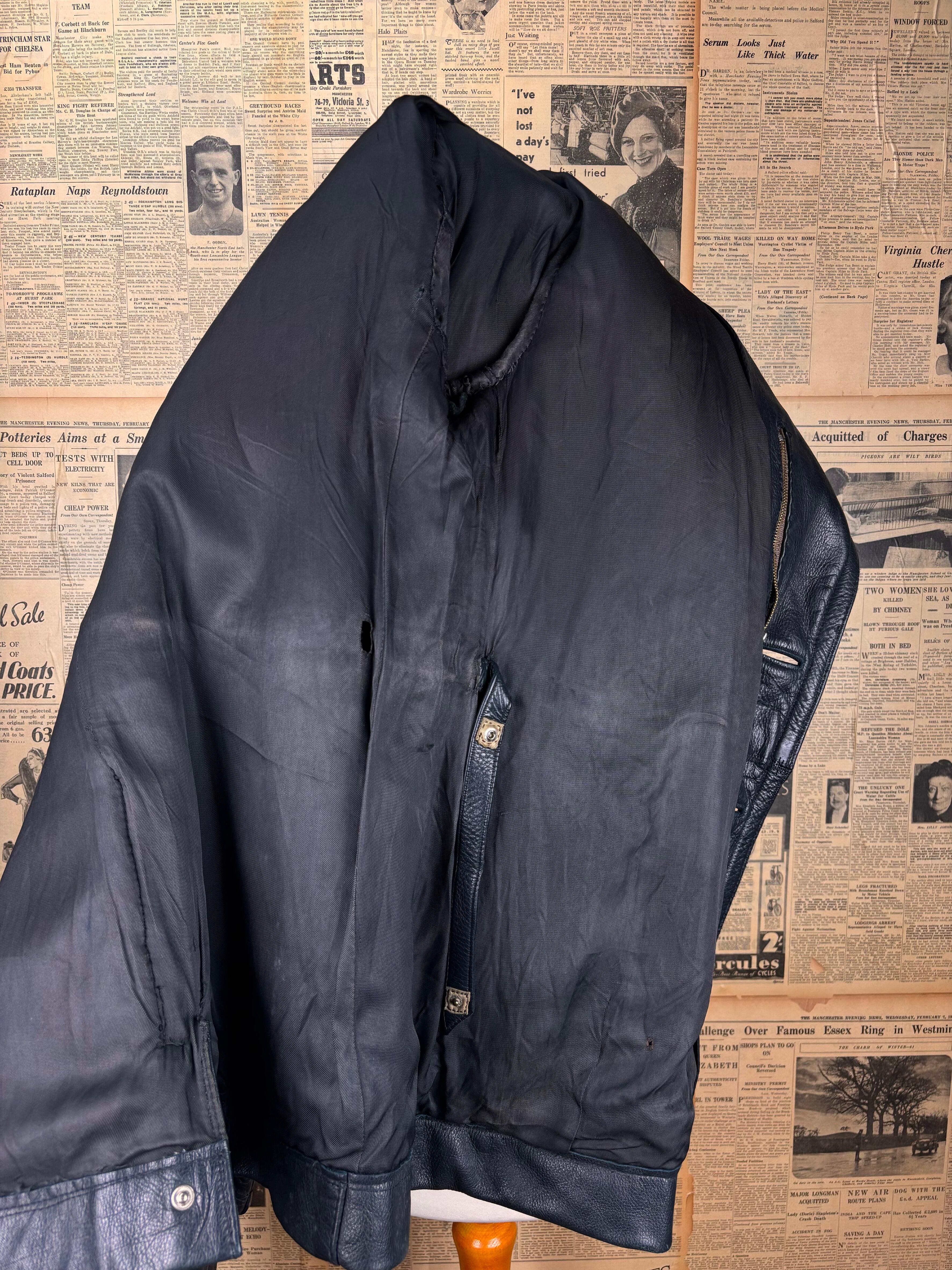1930's 1940's leather dispatch riders jacket size 42