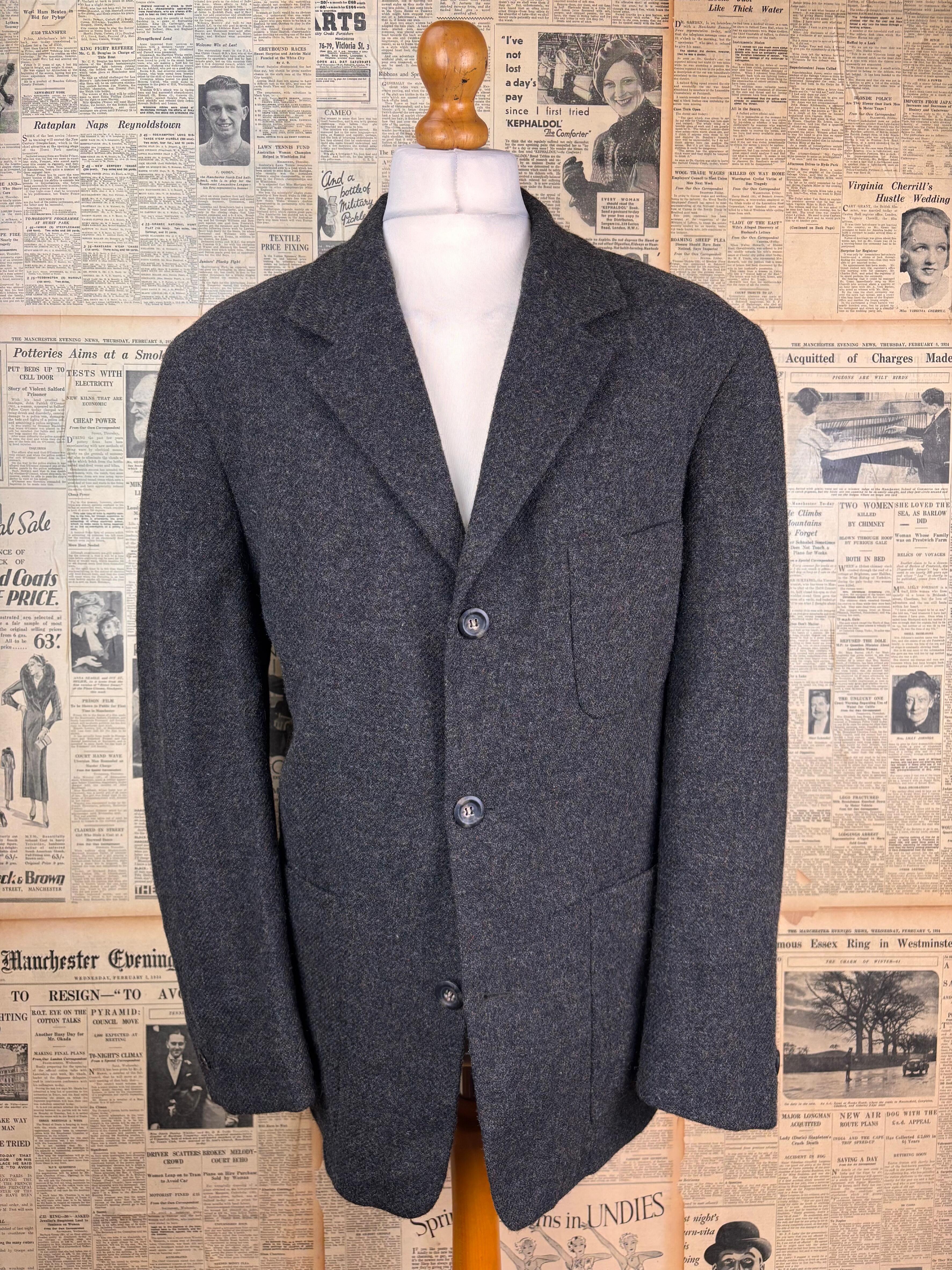 1930's 1950's navy duffle coat size 42