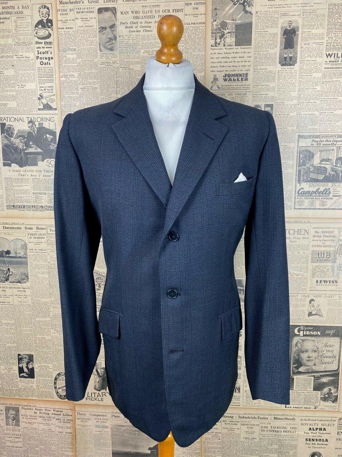 > Vintage bespoke 1960's Savile Row grey jacket and waistcoat size 42 long