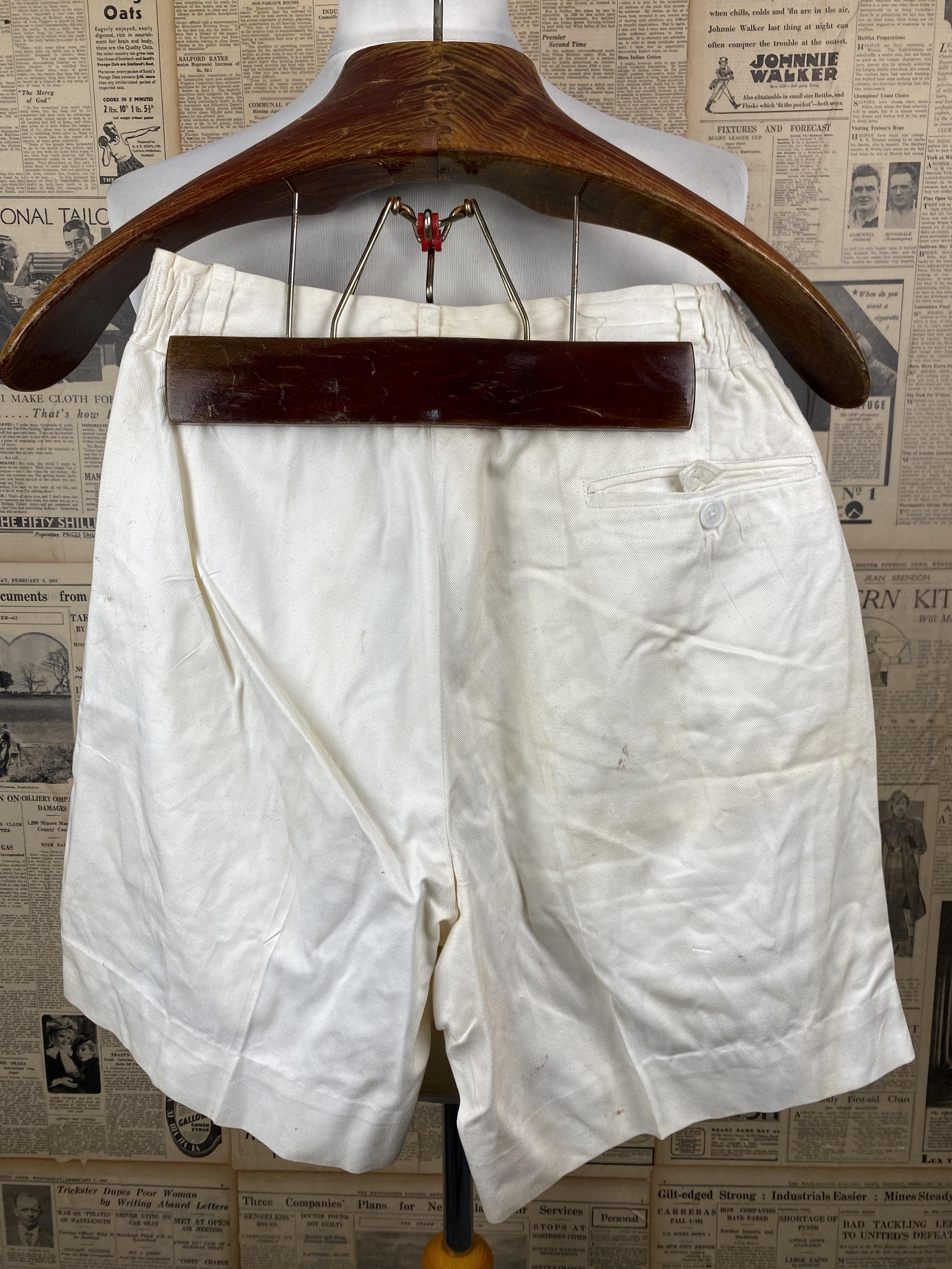 Vintage 1930s 1940s Men's White Cotton Boxer Shorts – Toadstool