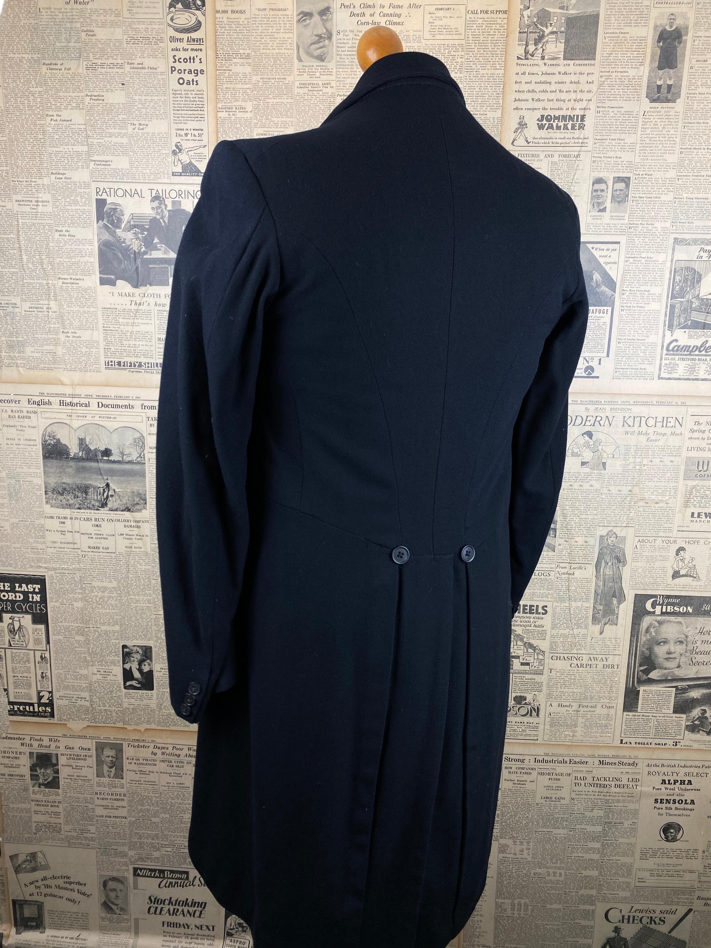 15> Vintage 1920's bespoke morning tailcoat size 38