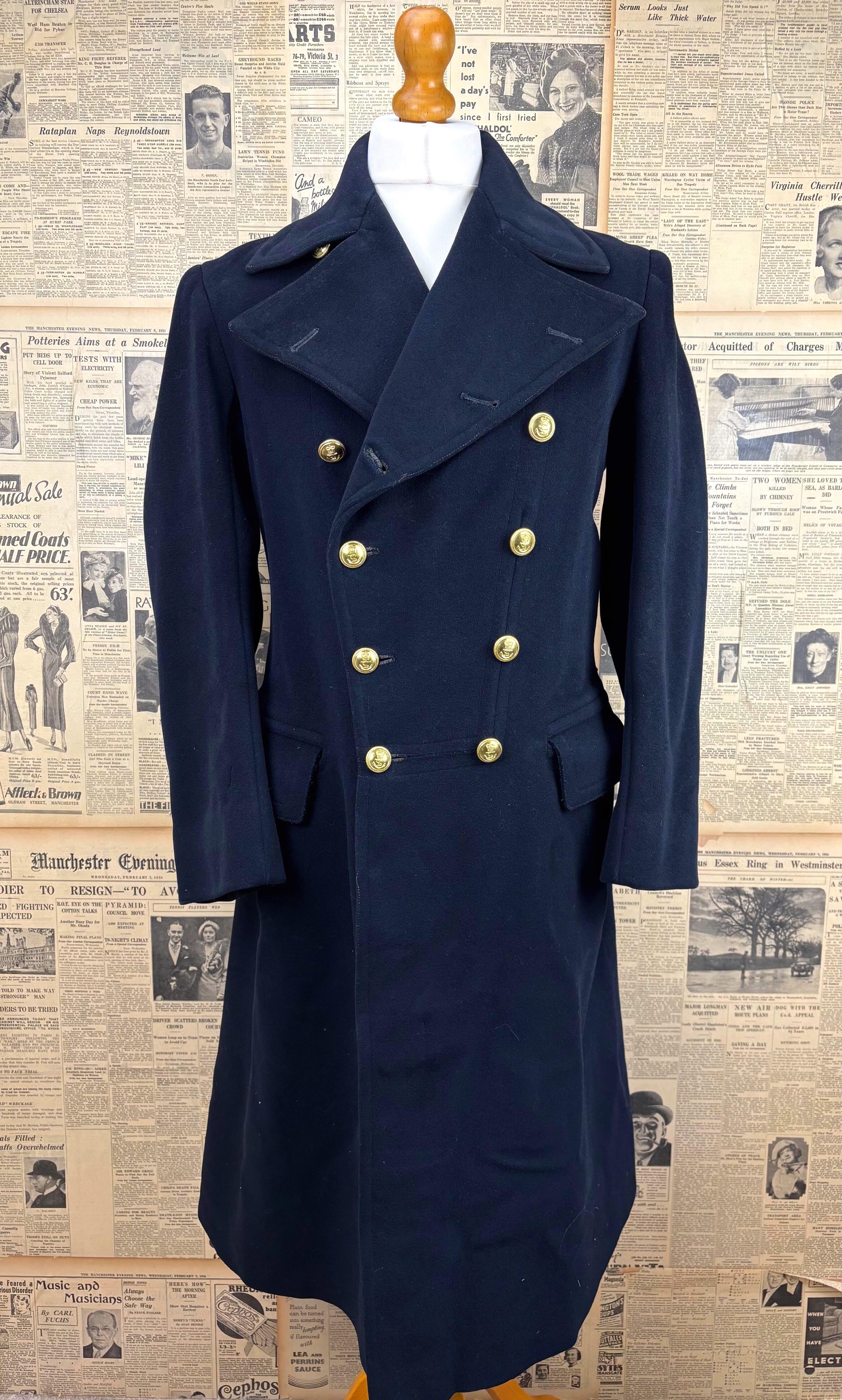 Vintage bespoke 1950's army greatcoat size 40 42 long