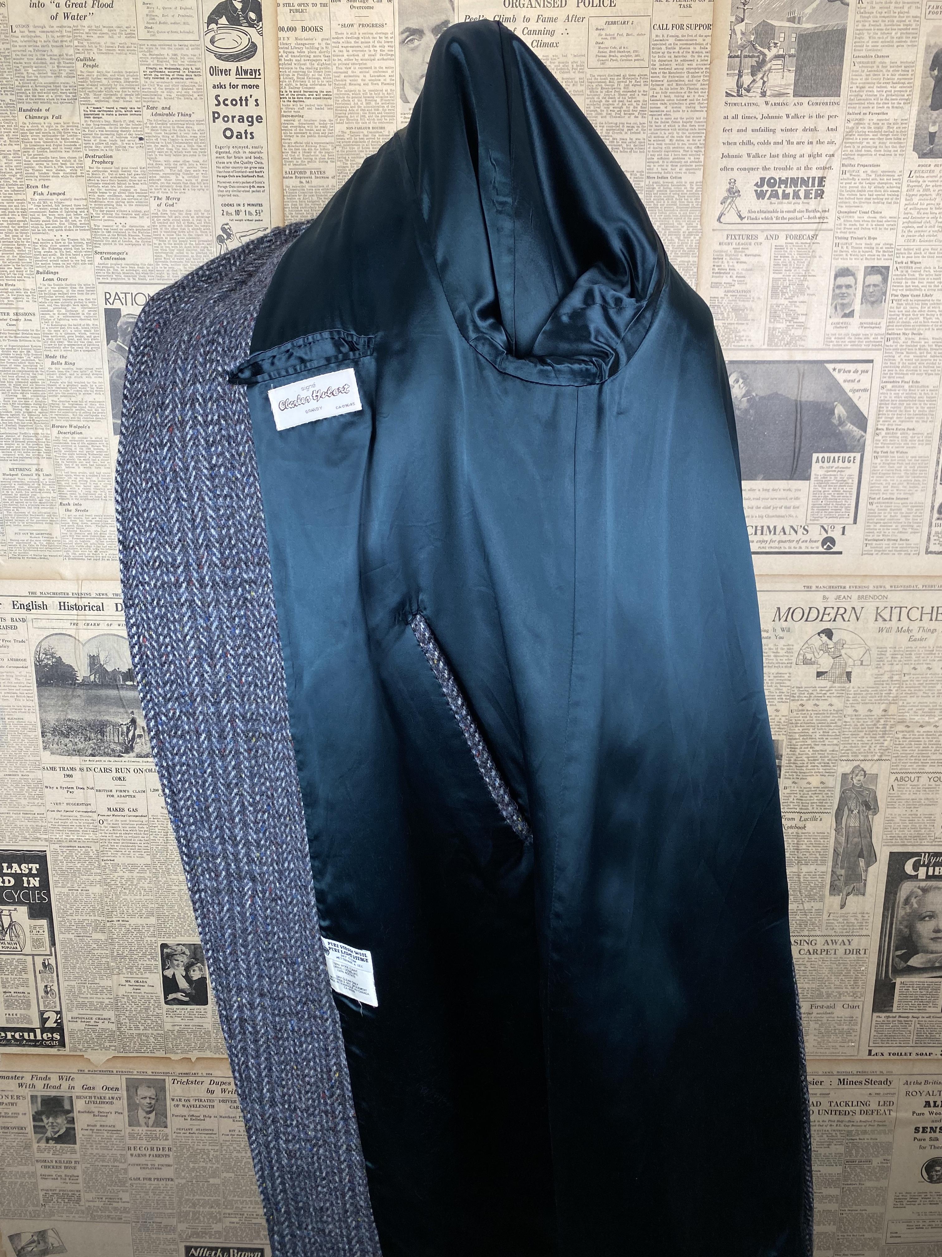 Vintage Aquascutum raglan sleeve tweed overcoat size 46