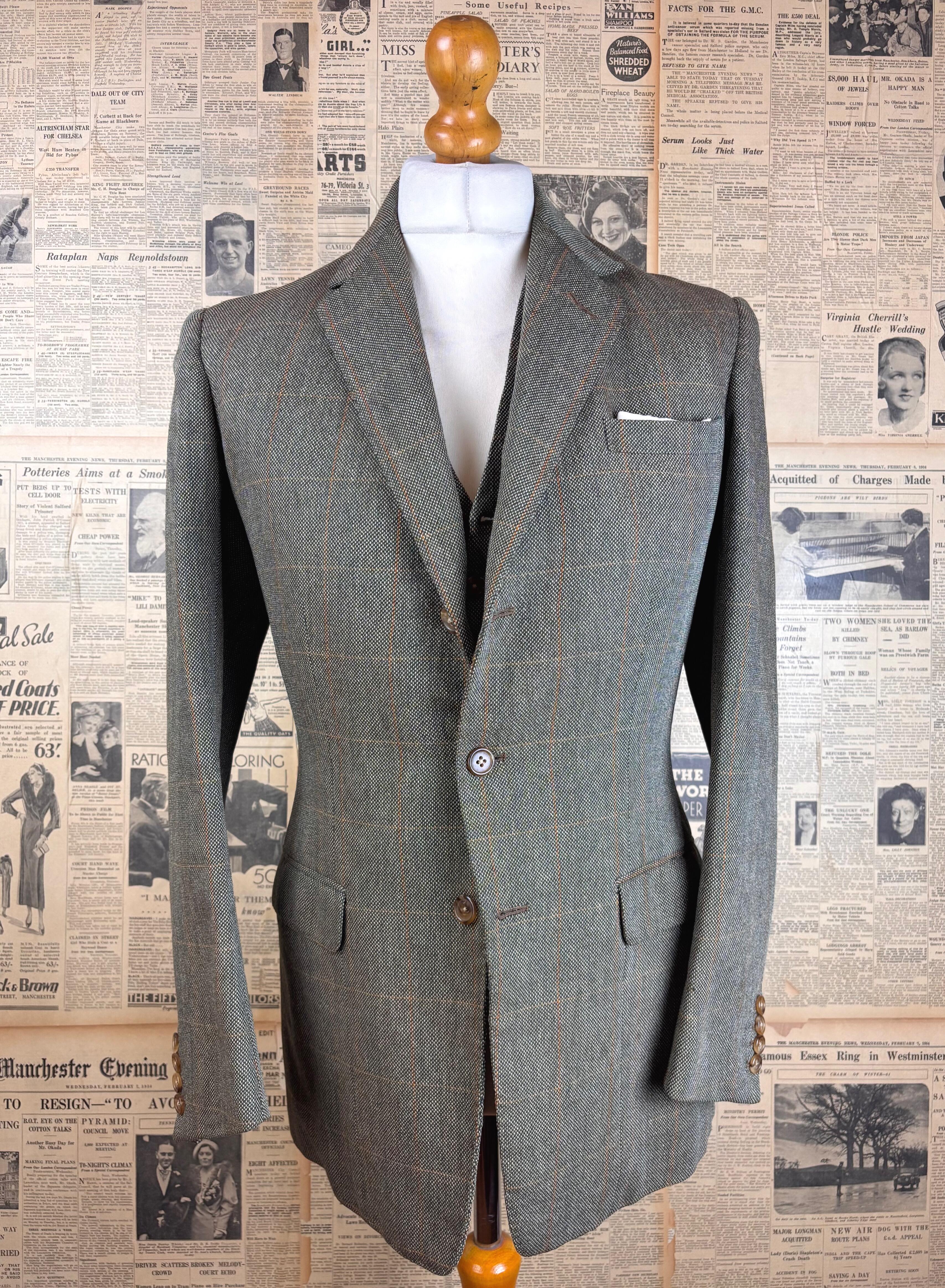 Vintage bespoke tweed jacket size 40 42 long
