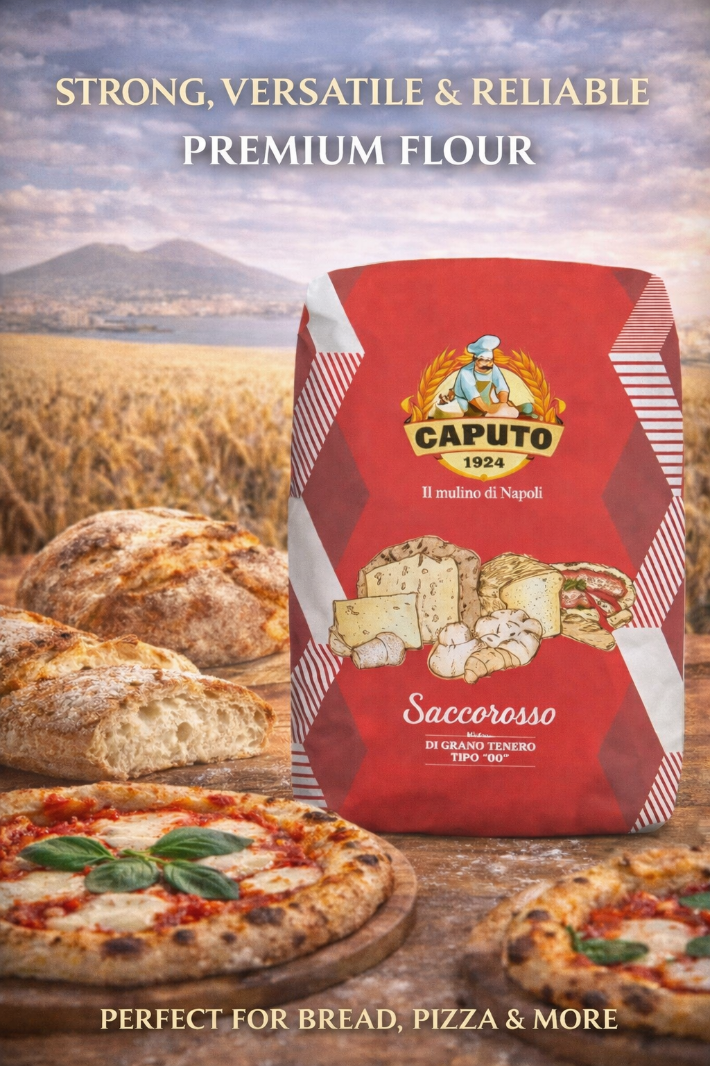Caputo Wheat Flour Red, 25kg, Pizza Dough, Pizza Flour, Pastry Flour,