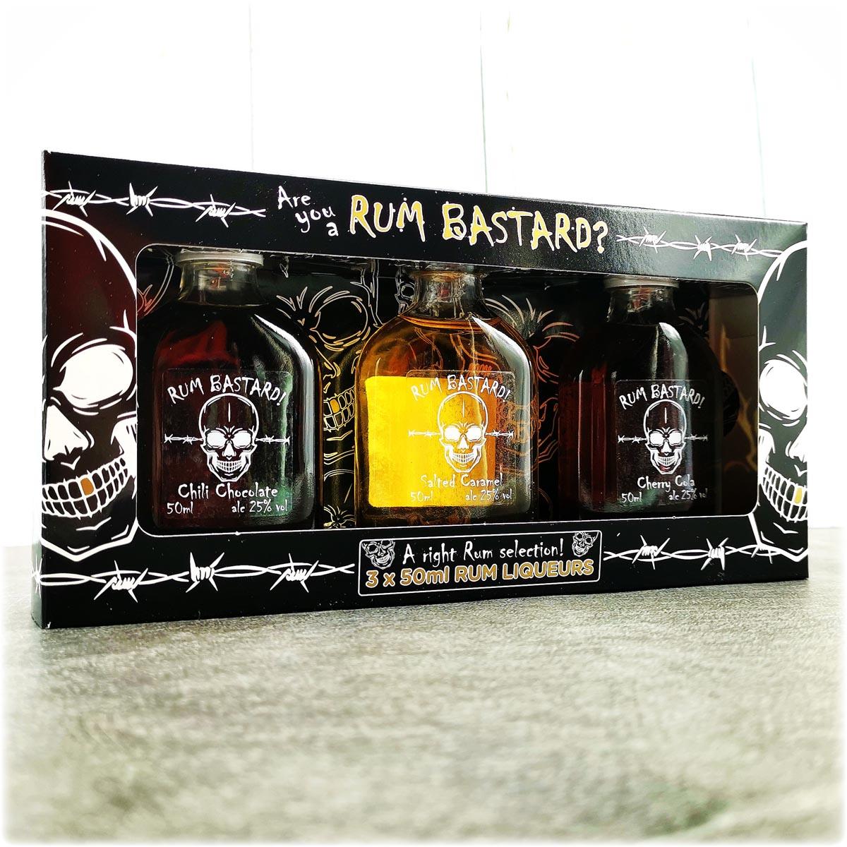 Rum Bastard 3 x 50ml Spiced Rum Liqueur Miniature Gift Set