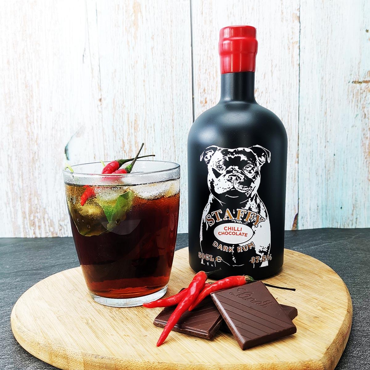Staffy Chilli Chocolate Caribbean Dark Rum 50cl