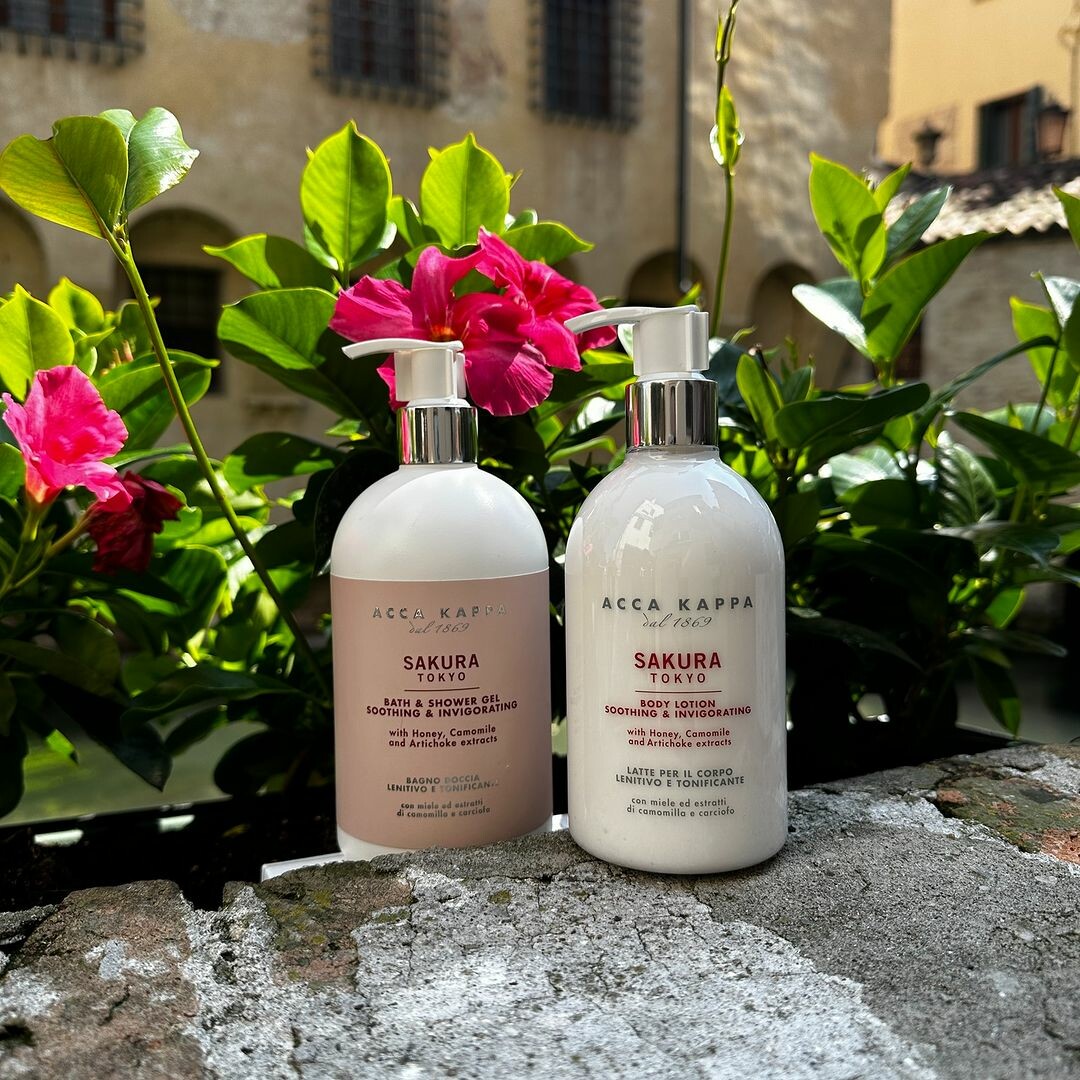 Pictured: The Sakura Tokyo Bath & Shower Gel and Body Lotion, both formulated with Honey.