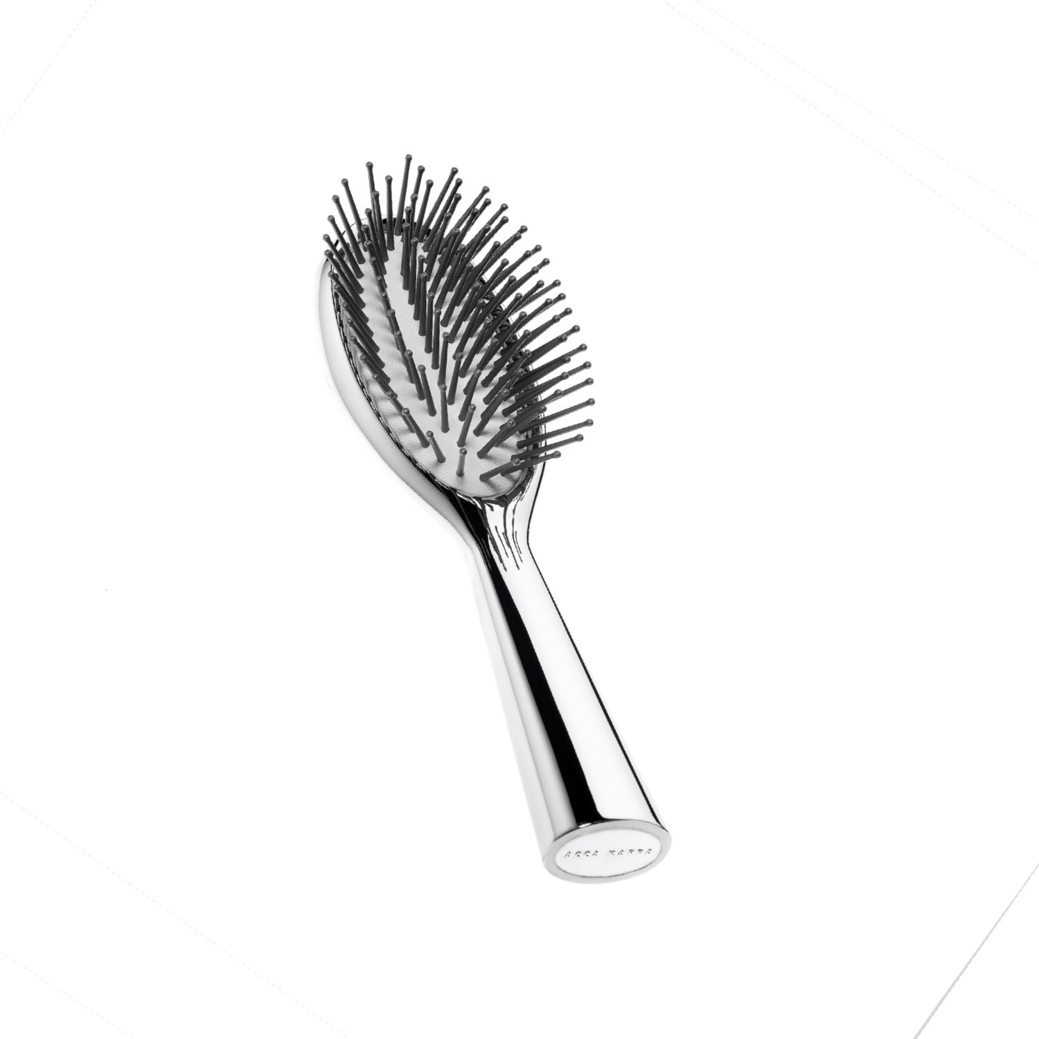 ACCA KAPPA Travel Chrome Hairbrush with Natural Rubber Cushion