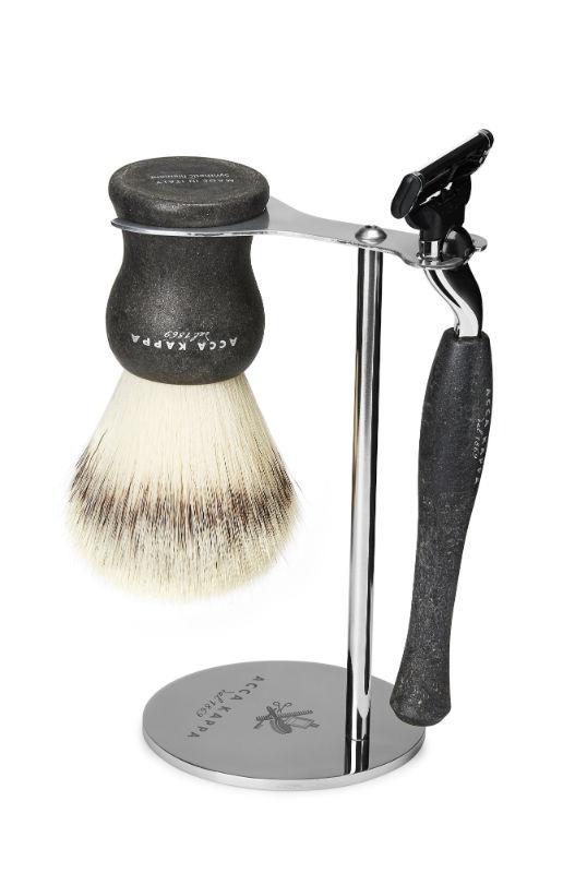 The ACCA KAPPA 3-Piece Natural Black Shaving Set