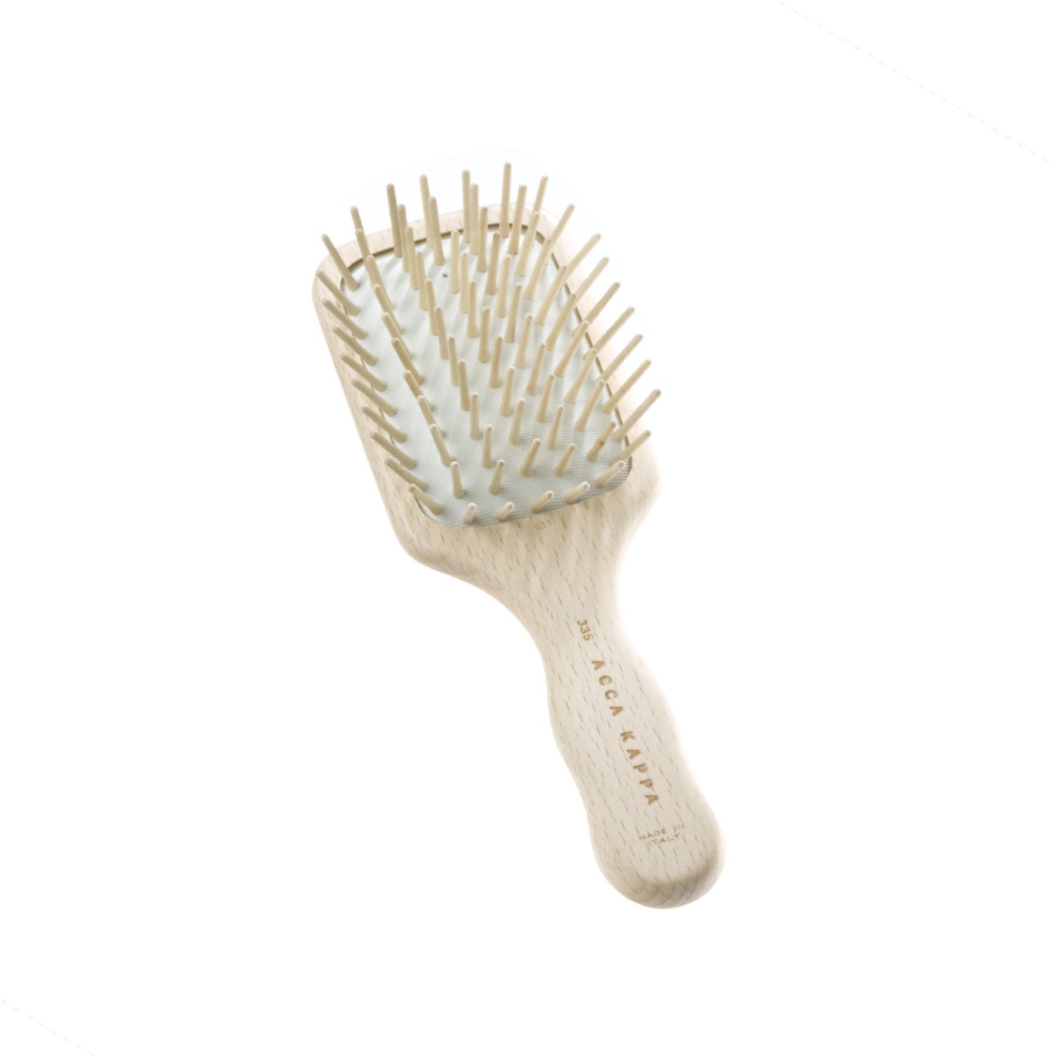 ACCA KAPPA Travel Beech Wood Paddle Brush with Wooden Pins