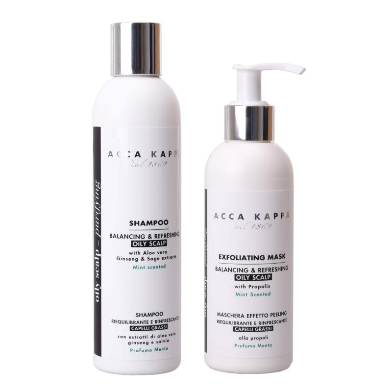 The Balancing & Refreshing Shampoo and Scalp Exfoliating Mask by ACCA KAPPA
