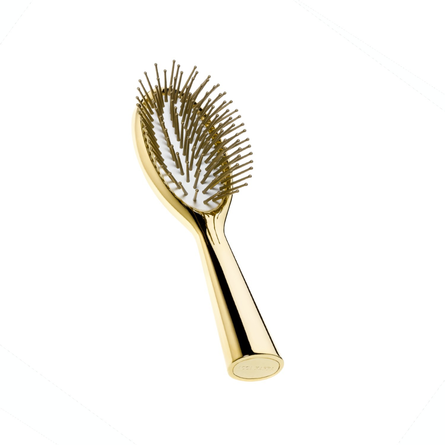 ACCA KAPPA Travel Gold Plated Hairbrush with Natural Rubber Cushion