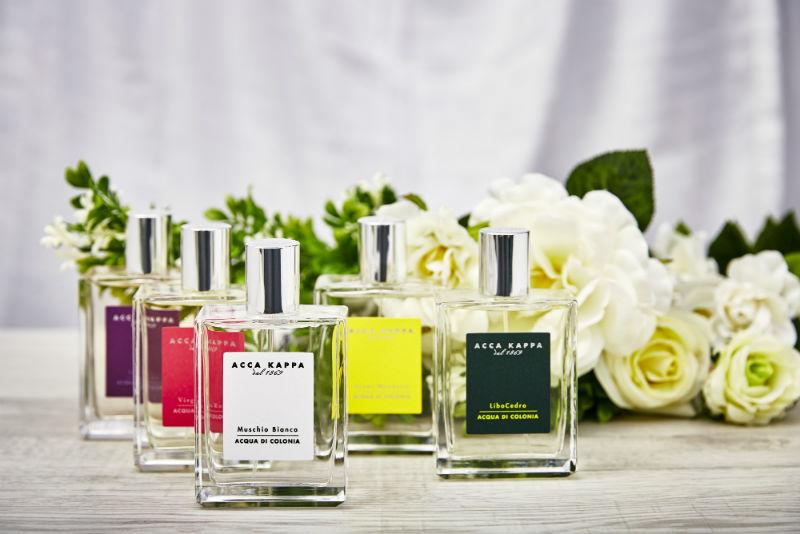 Eau de Parfum Fragrances by ACCA KAPPA, including iconic White Moss in front