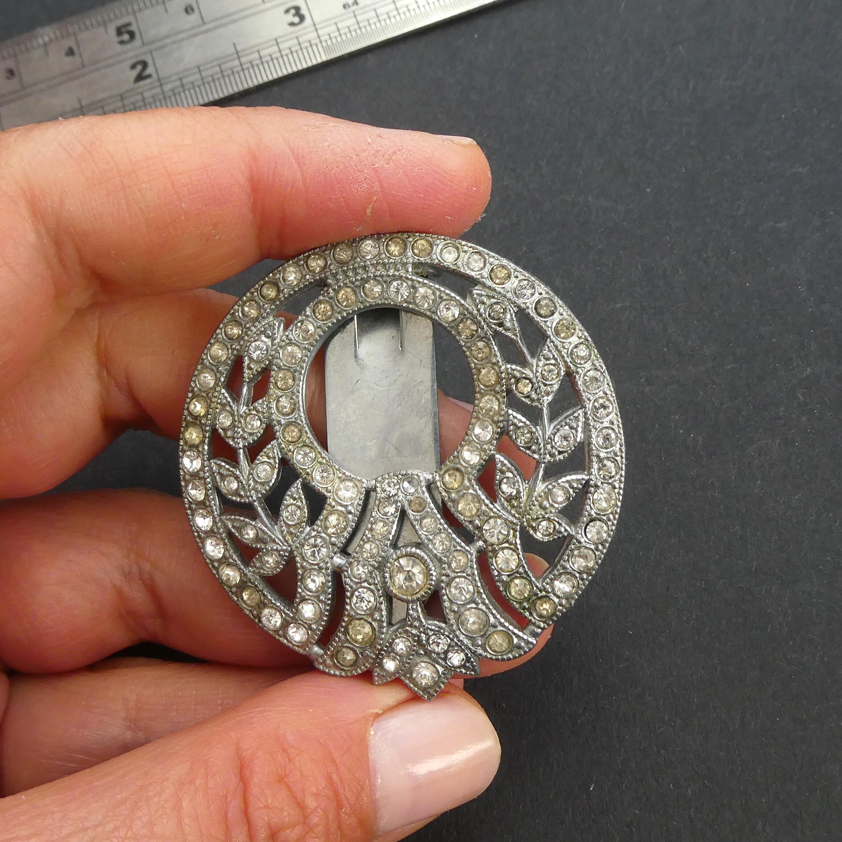 Large Deco Dress Clip Vintage 1930s