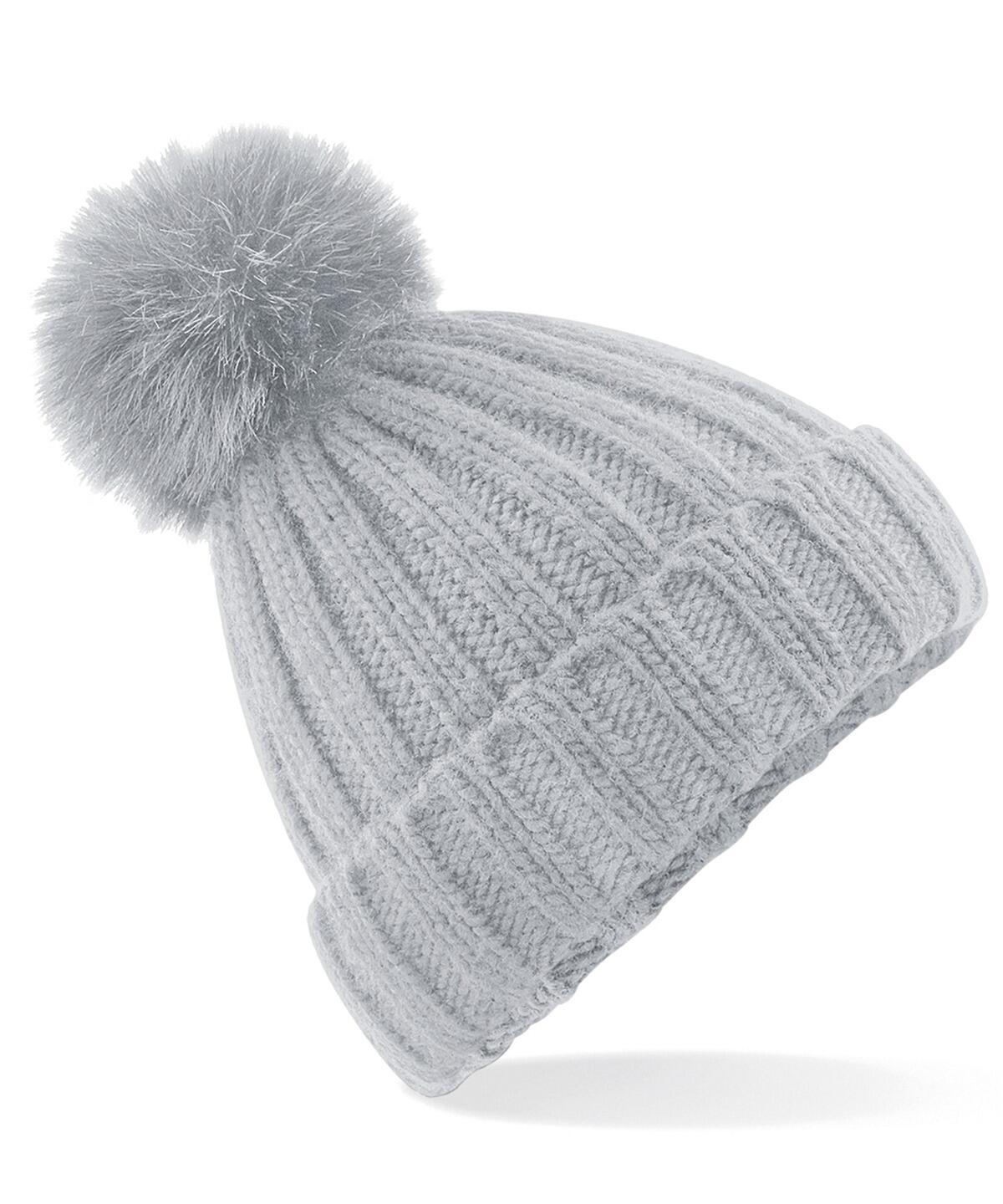 Ski Style Verbier Fur Pom Pom Chunky Beanie Caramel