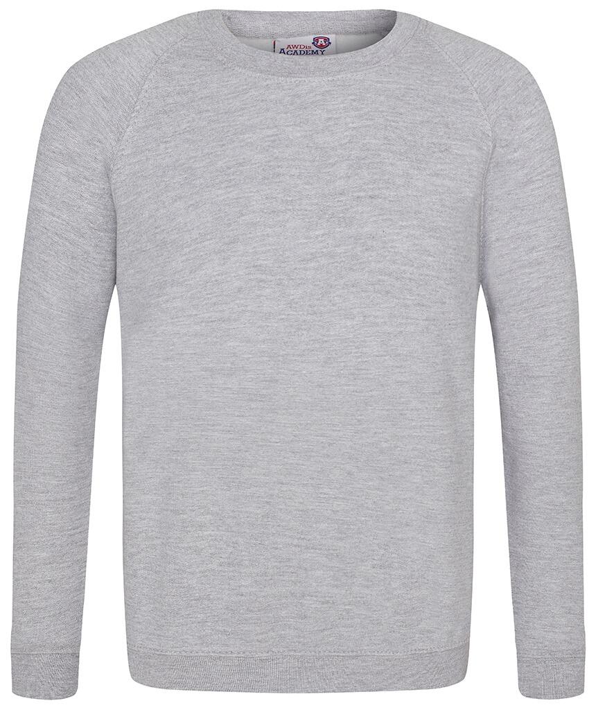 Kids Raglan School Sweatshirt Heather Grey