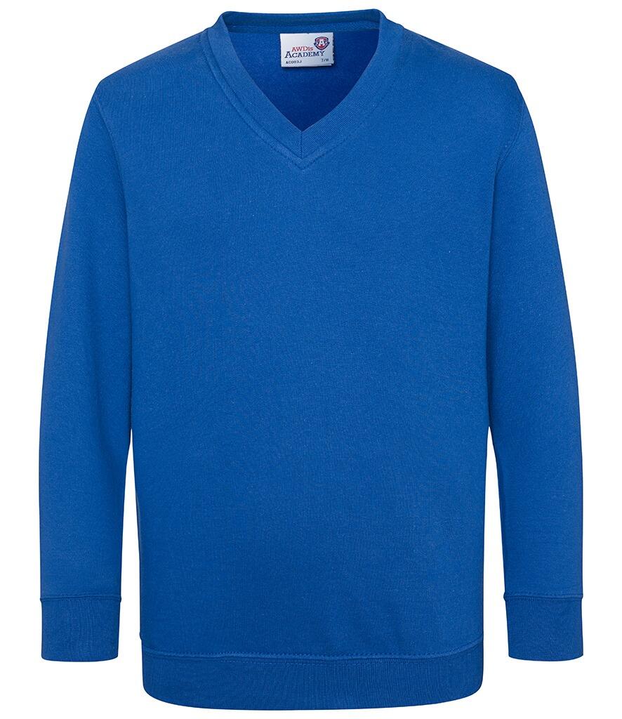Kids V Neck Sweatshirt Royal Blue