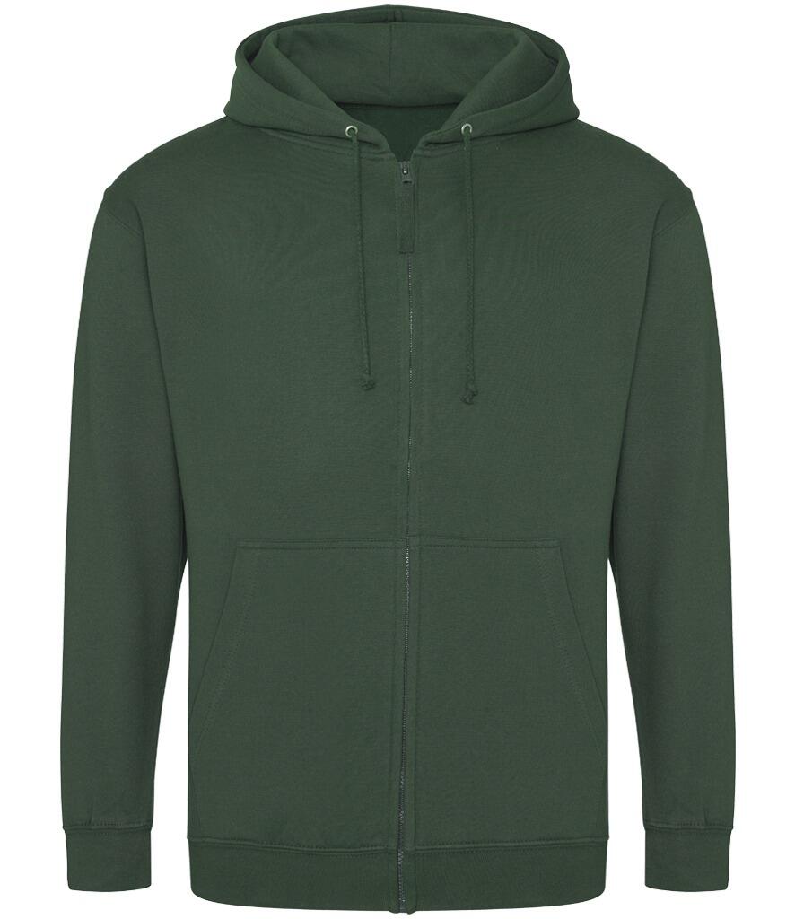 JH050 zipped Hoodie bottle green