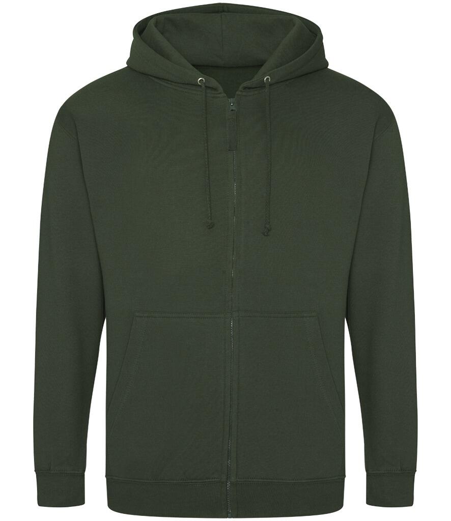 JH050 zipped Hoodie forest green