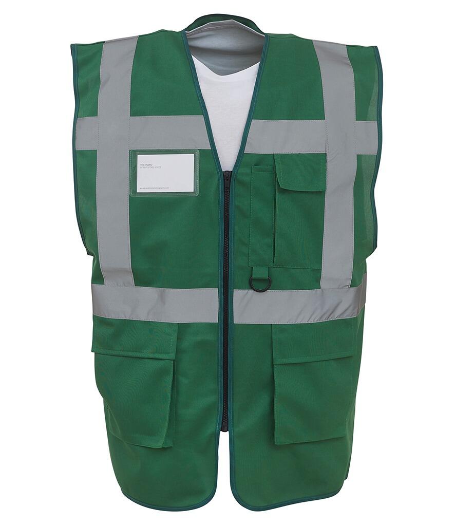 yk103 exec waistcoat - single colour paramedic green