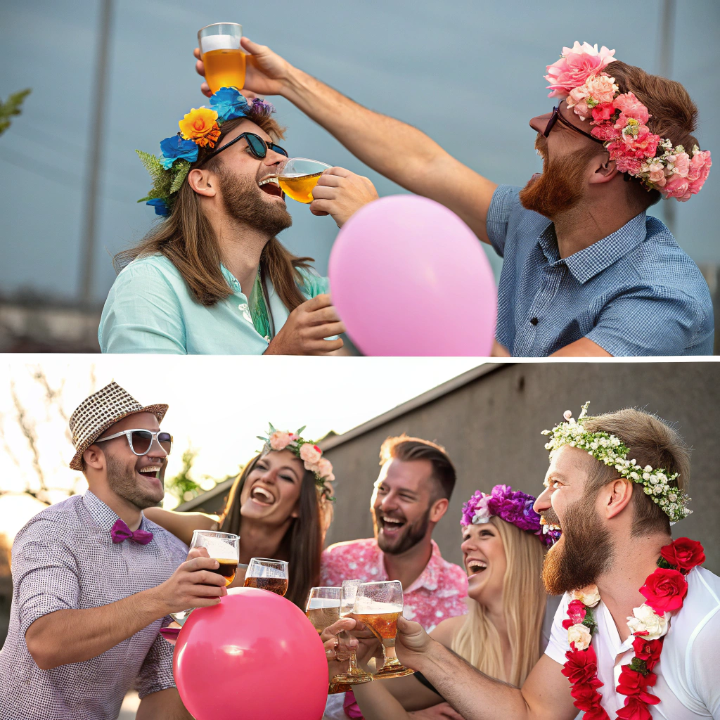an image showing young couples having fun on hen & stag parties
