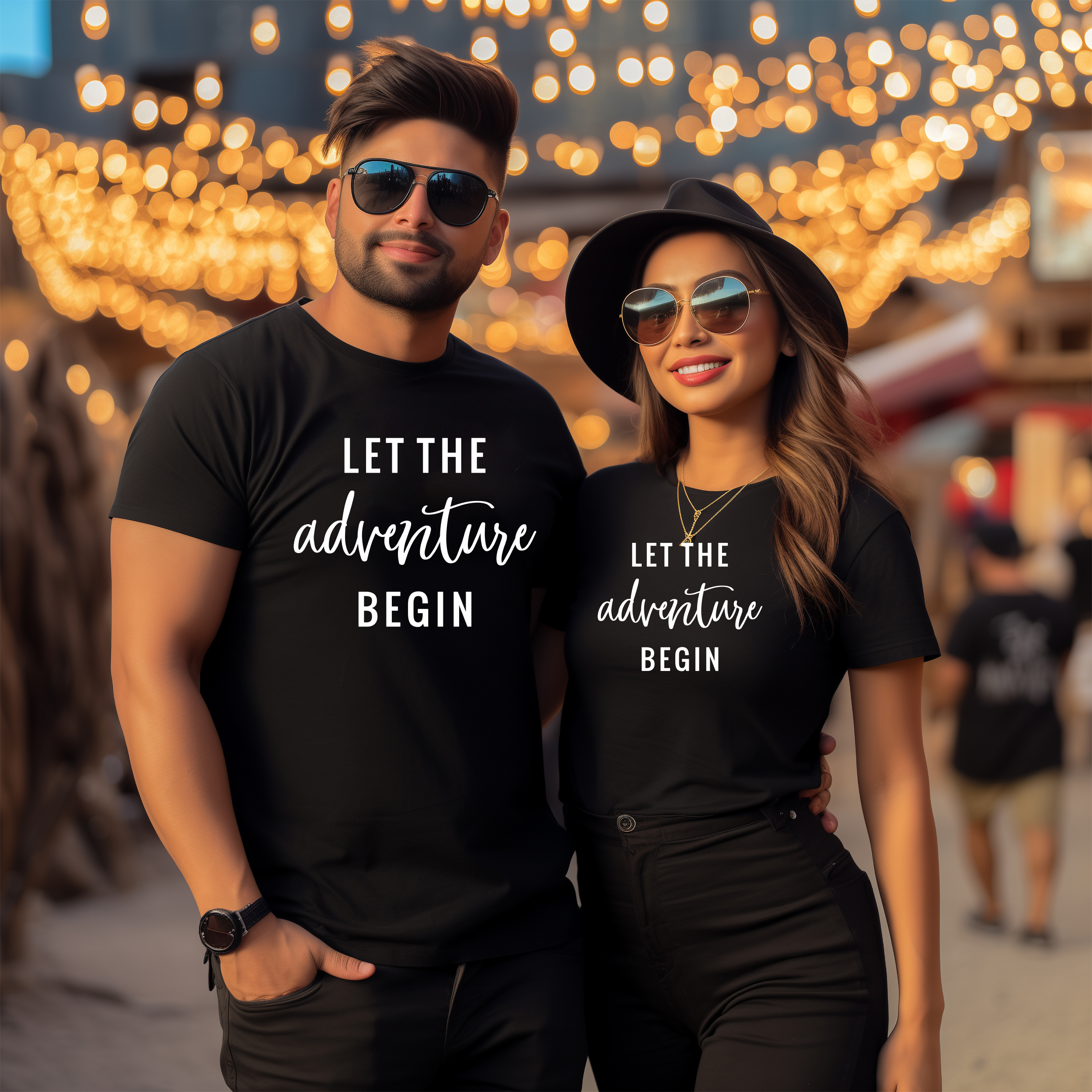 honeymoon couple let the adventure begin