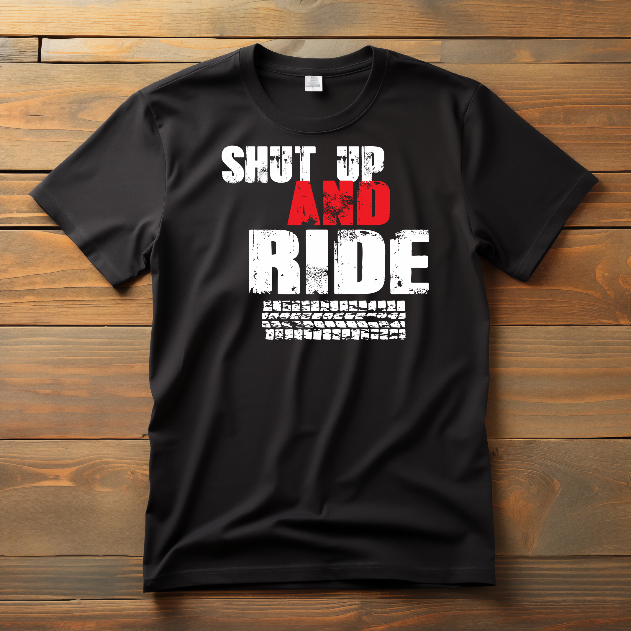 shut up and ride tshirt black