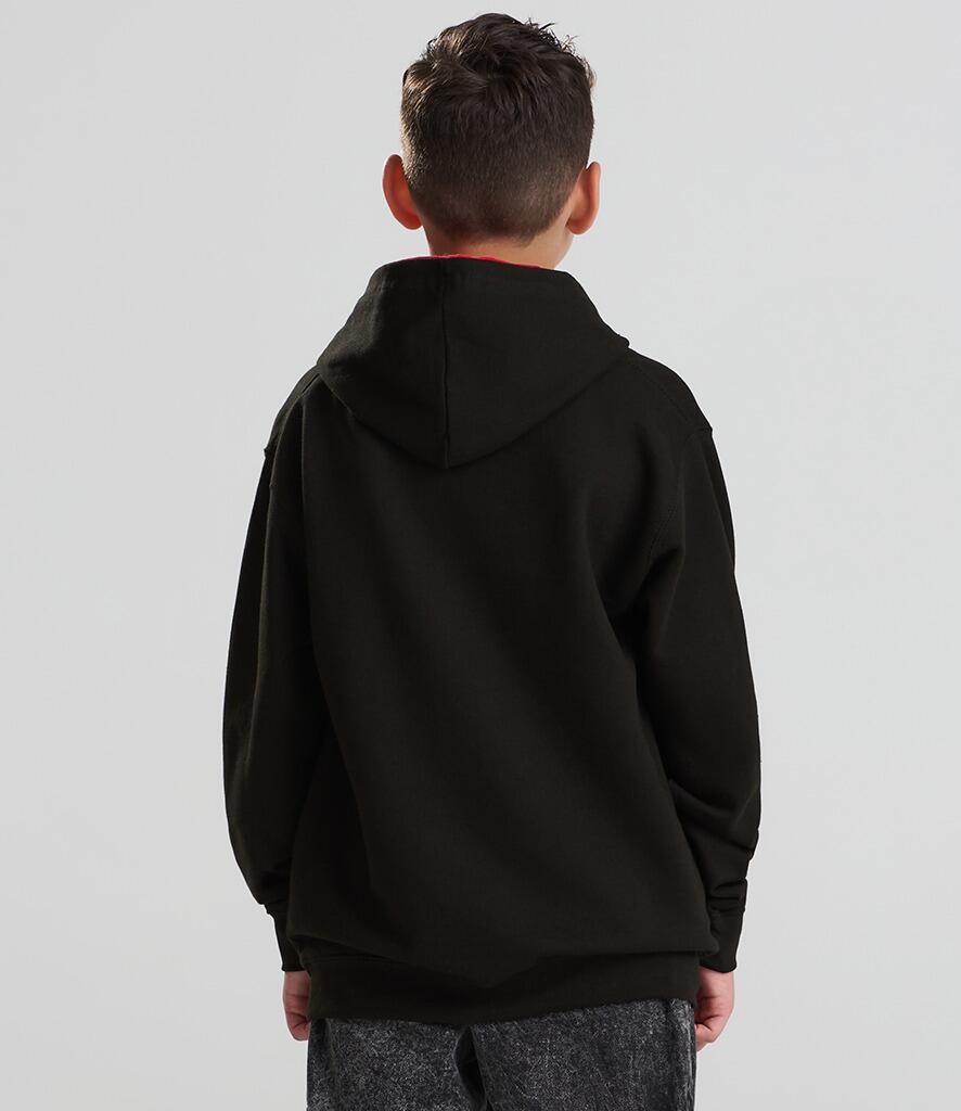 Kids Varsity Contrast Hoodie Soft, Stylish, Ethical AWDis (JH003b)