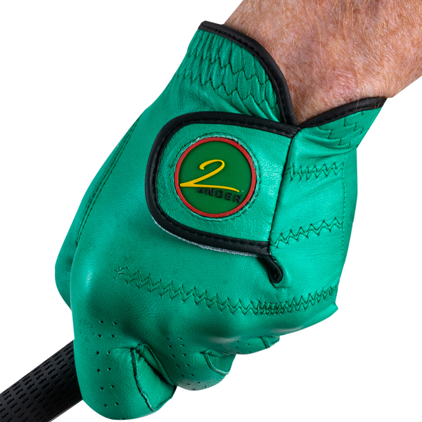 2Under Golf Green Premium Cabretta Leather Golf Glove Grip
