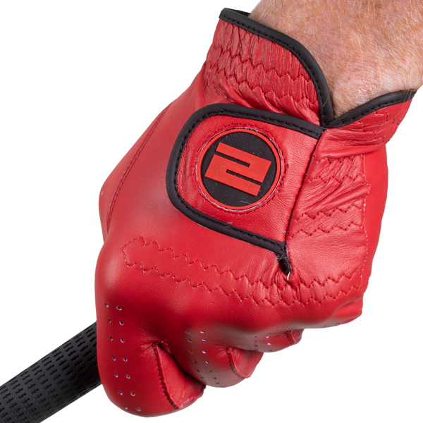 2Under Golf CLR Red AAA Premium Cabretta Leather Glove Grip