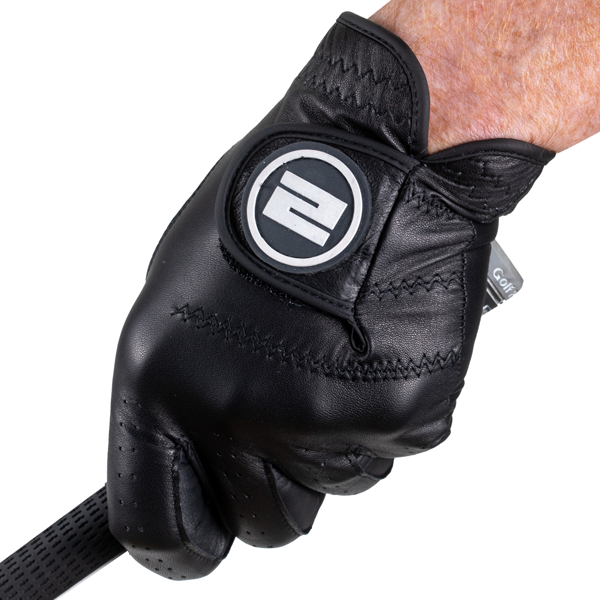 2Under Golf Black Cabretta Leather Glove Grip
