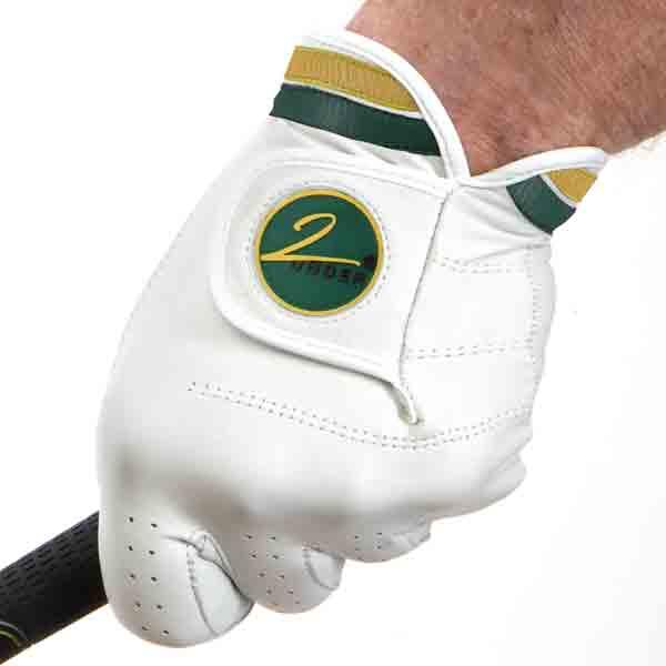 Ladies 2Under 'Golden Links' Premium Cabretta Leather Golf Glove Grip